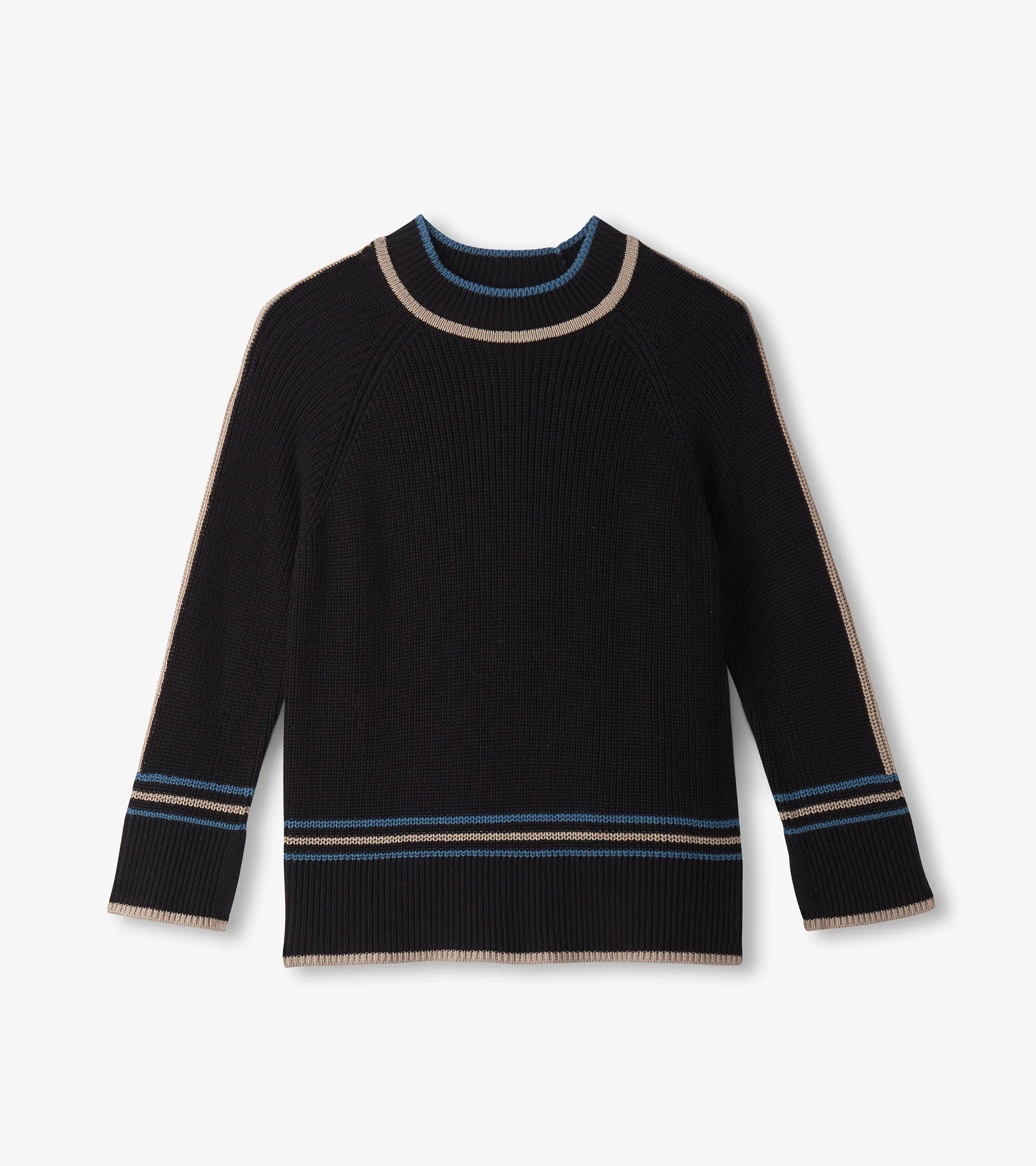 Raglan Stripes Pullover - Black - Image 2