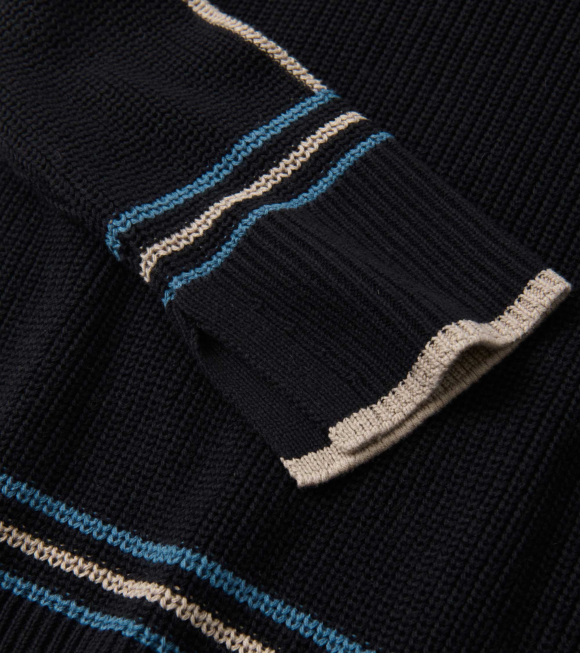 Raglan Stripes Pullover - Black - Image 5