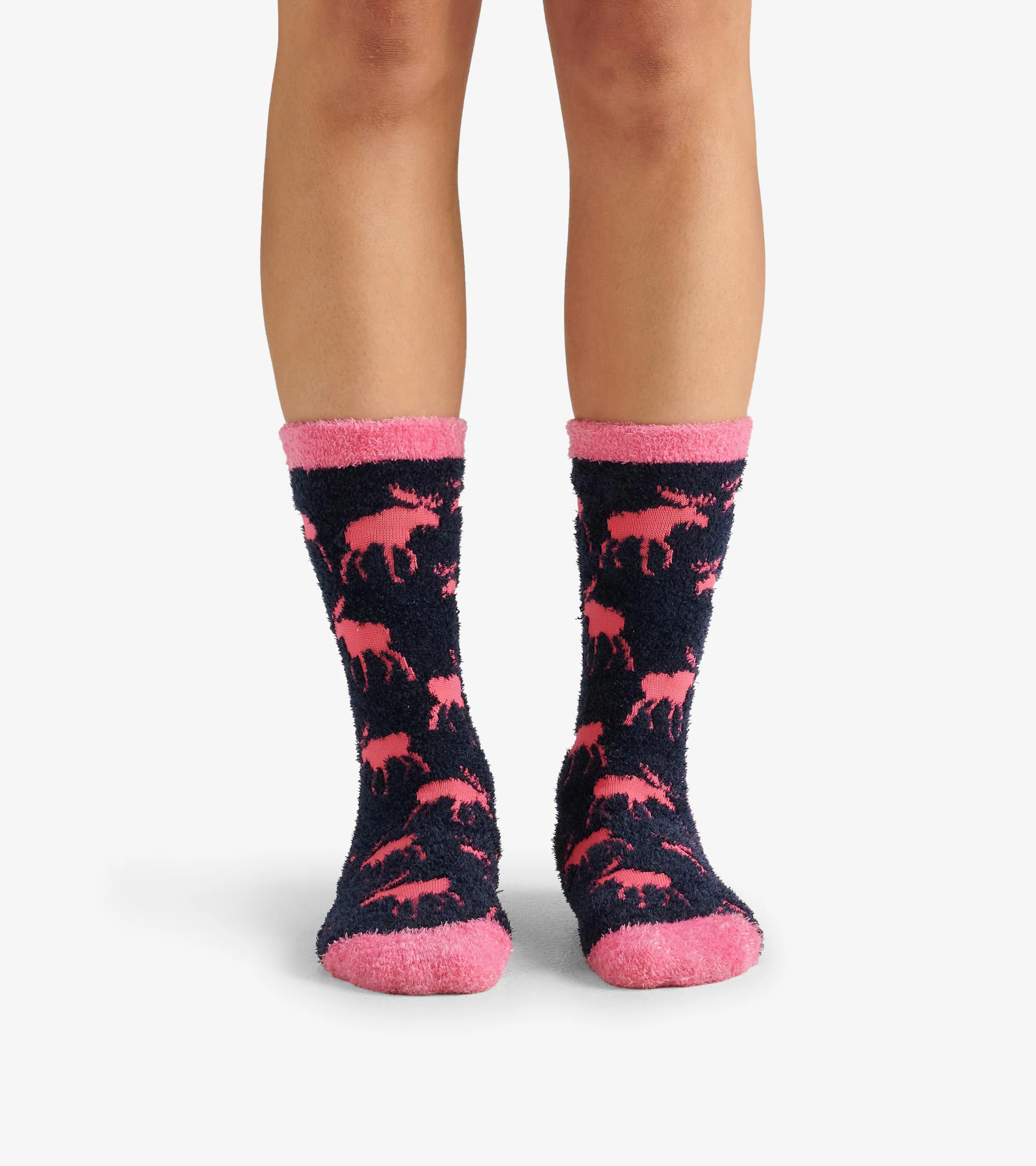 Raspberry Moose Fuzzy Socks - Image 3