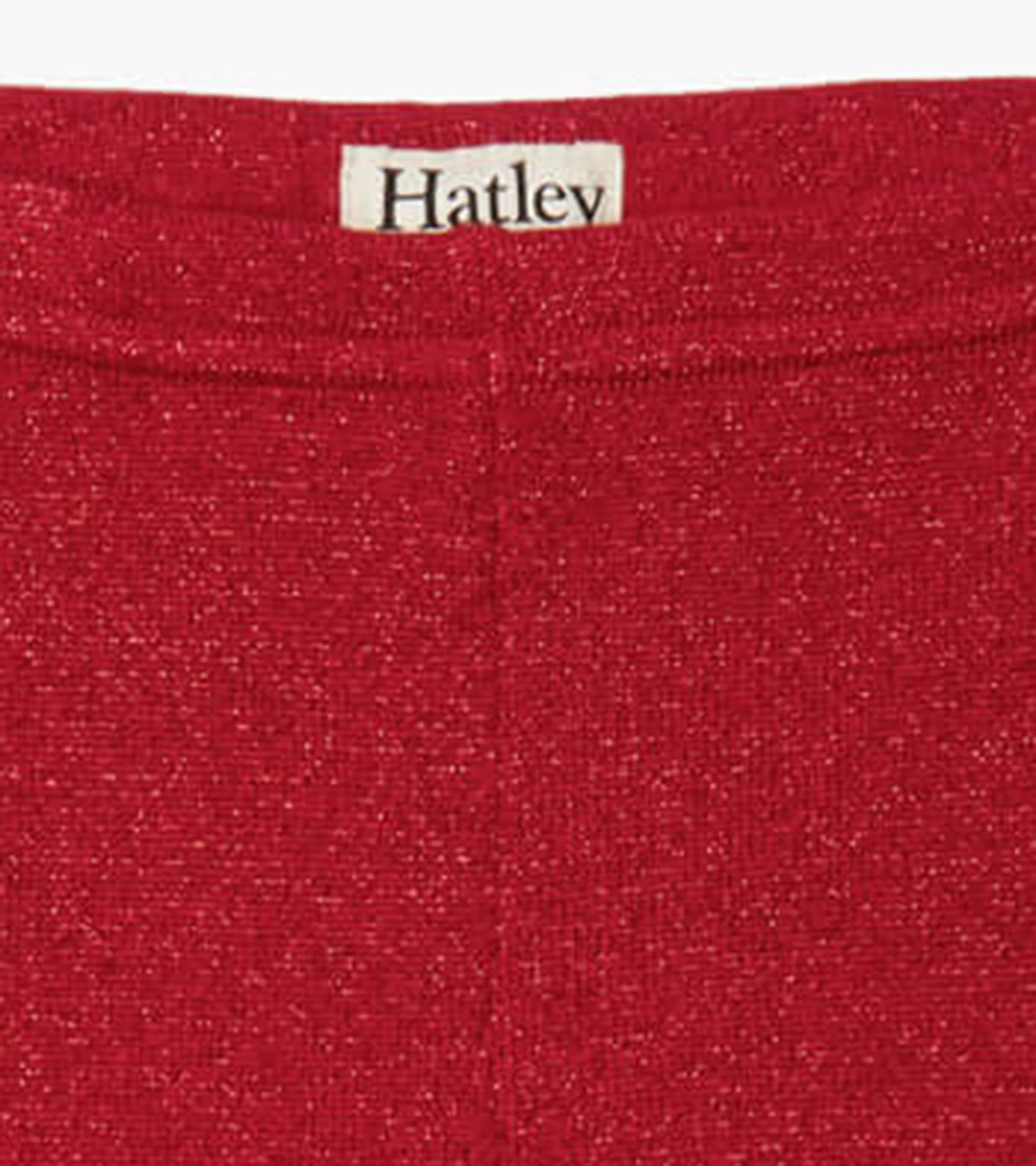 Girls Red Shimmer Knit Leggings - Image 4