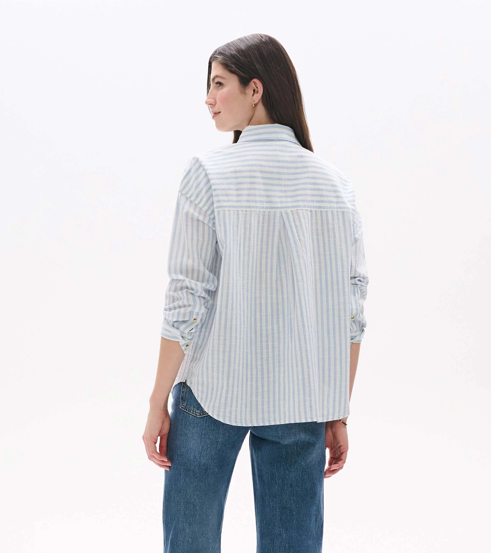 Relaxed Button Down - Cashmere Blue Stripes - Image 6