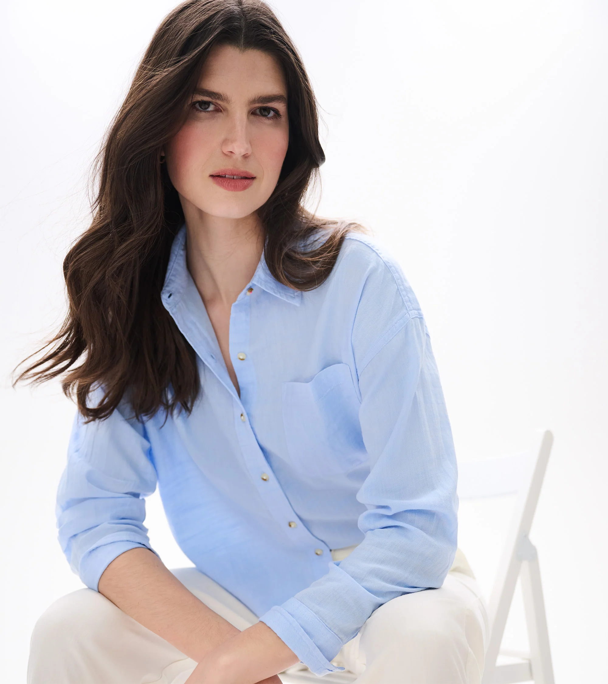 Relaxed Button Down - Light Blue Chambray