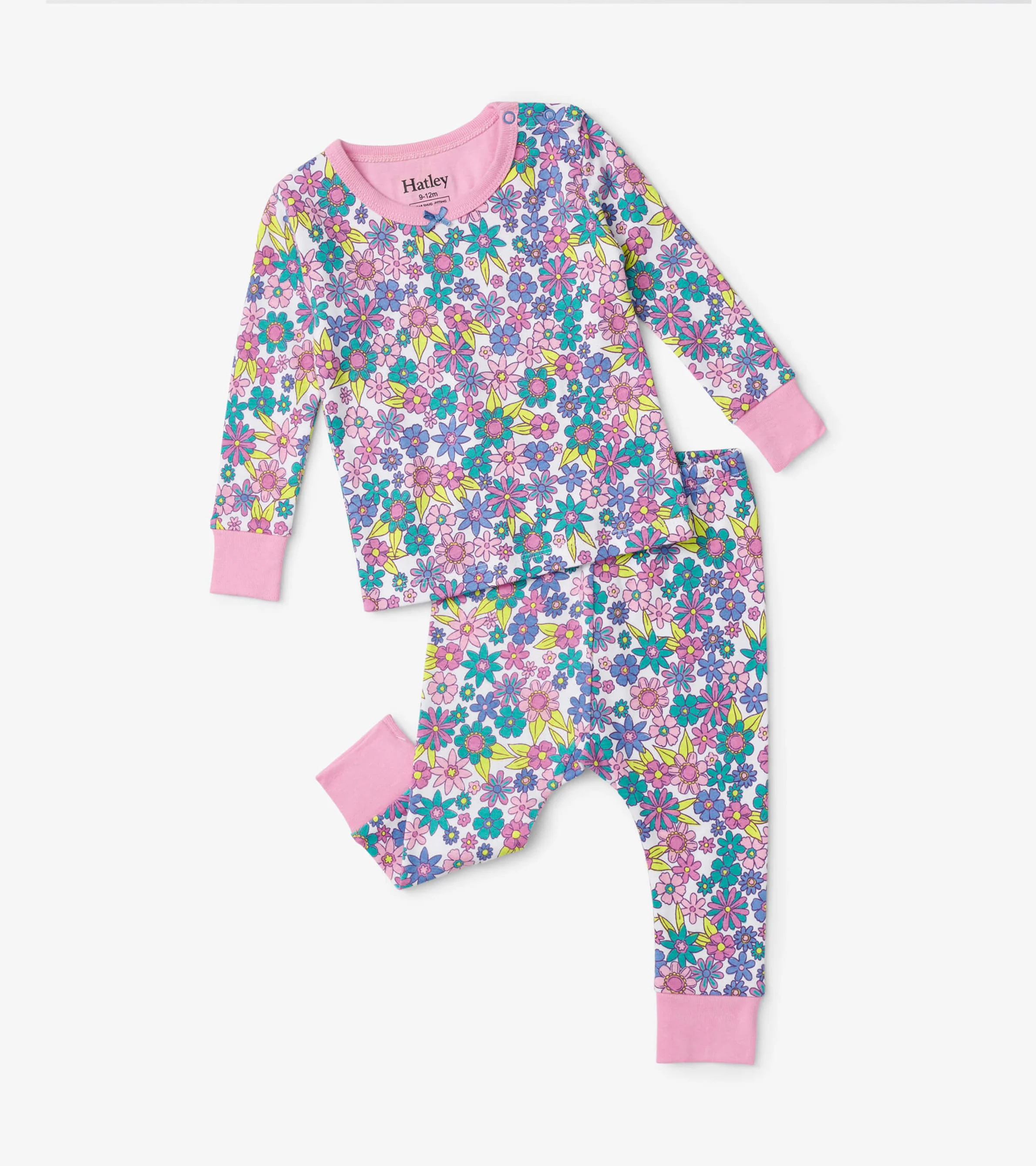 Retro Floral Baby Pajama Set - Image 2