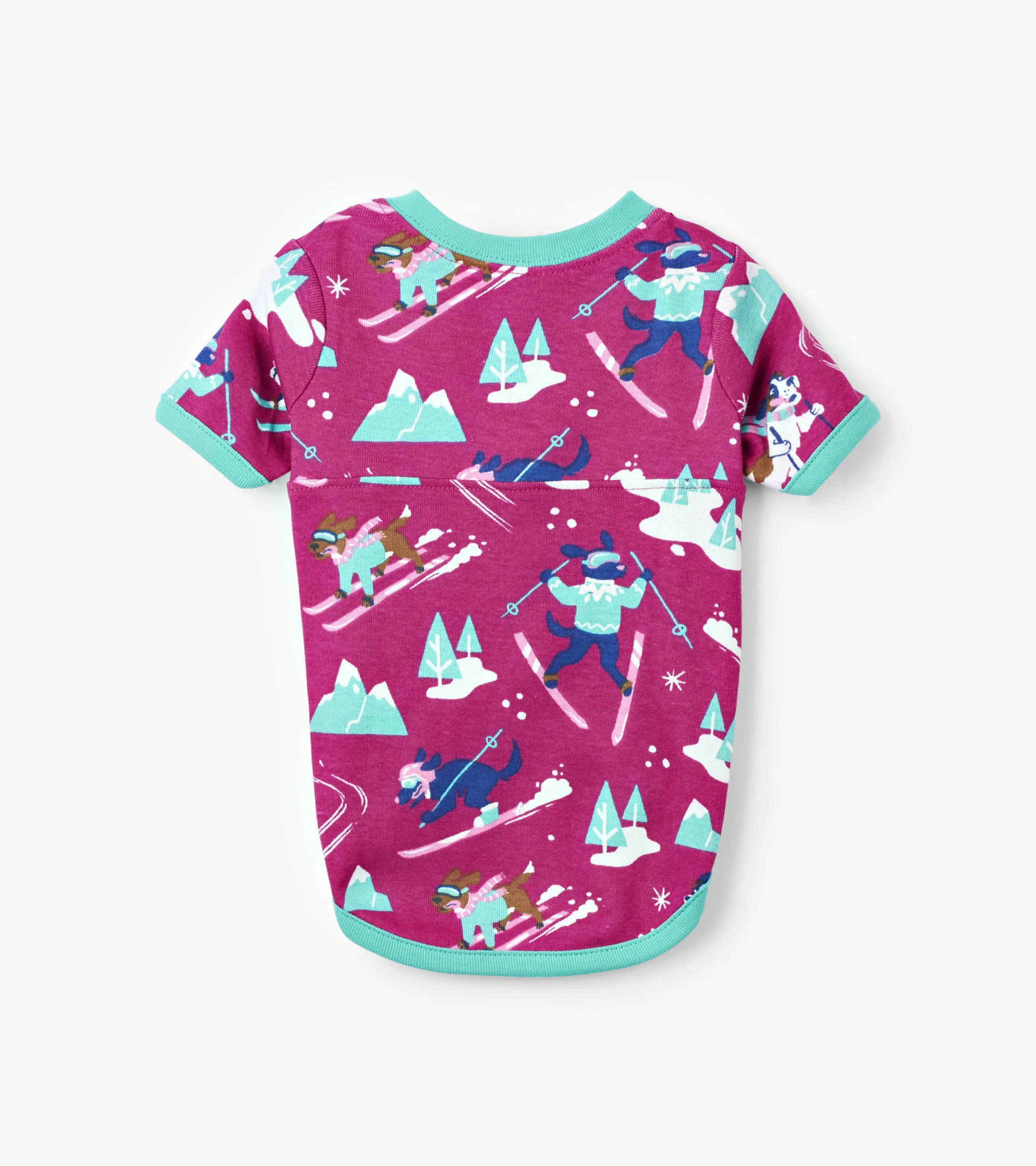Retro Ski Dogs Pink Dog Tee - Image 3