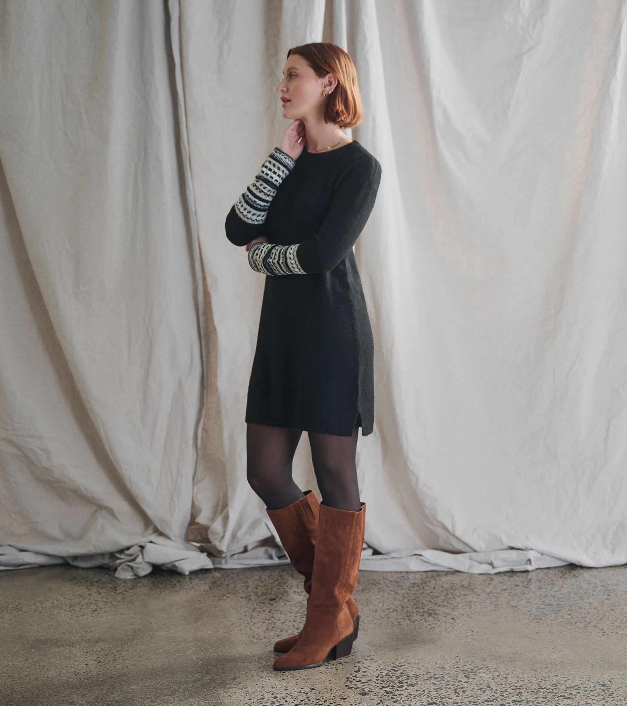 Sadie Sweater Dress - Black - Image 3