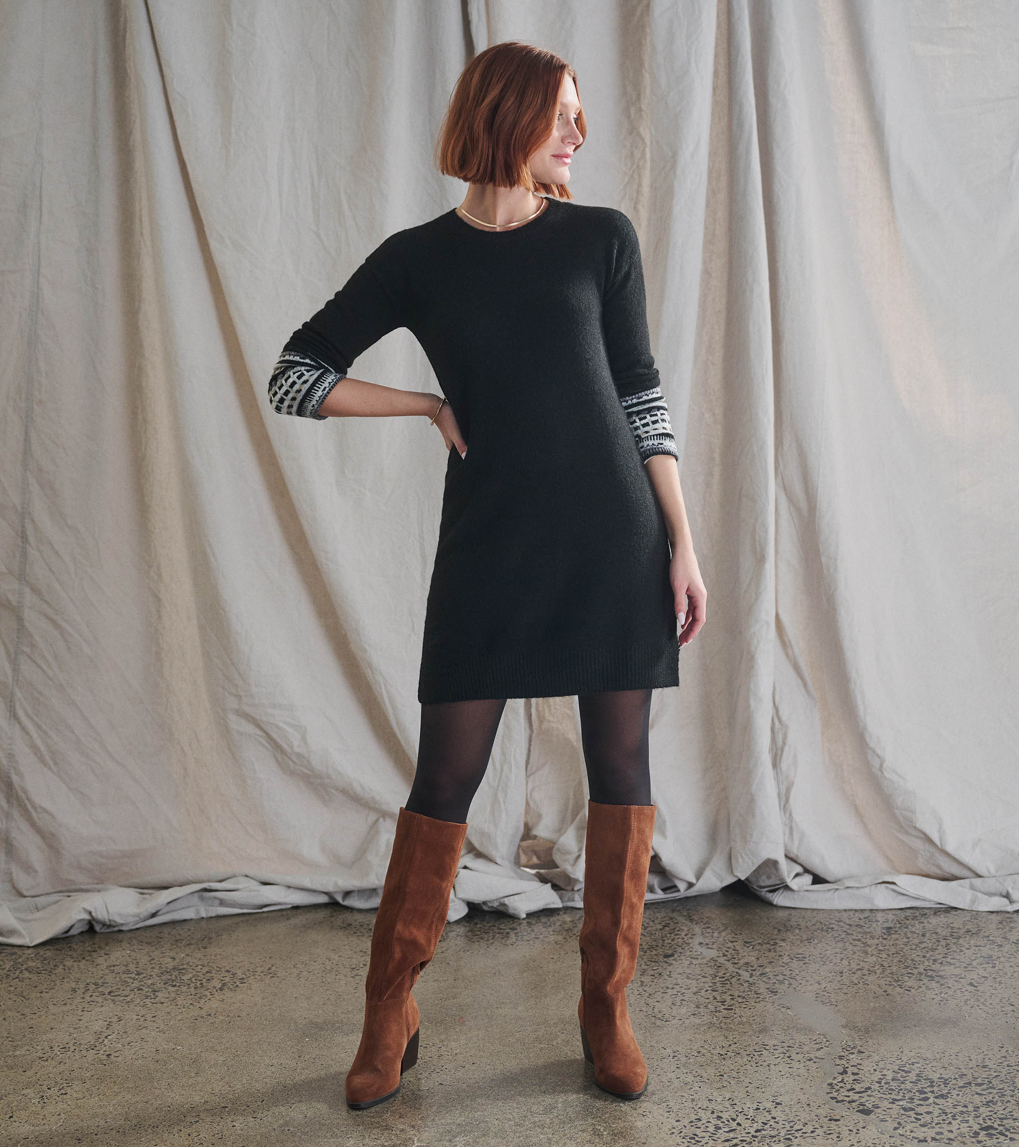 Sadie Sweater Dress - Black - Image 4