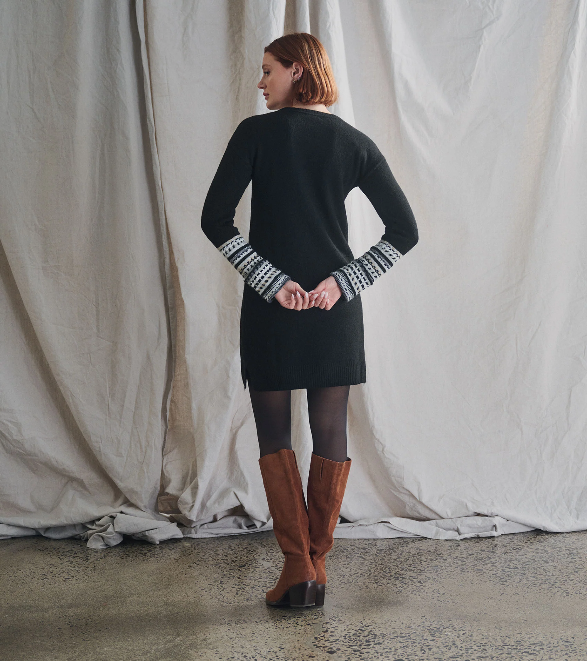 Sadie Sweater Dress - Black - Image 5