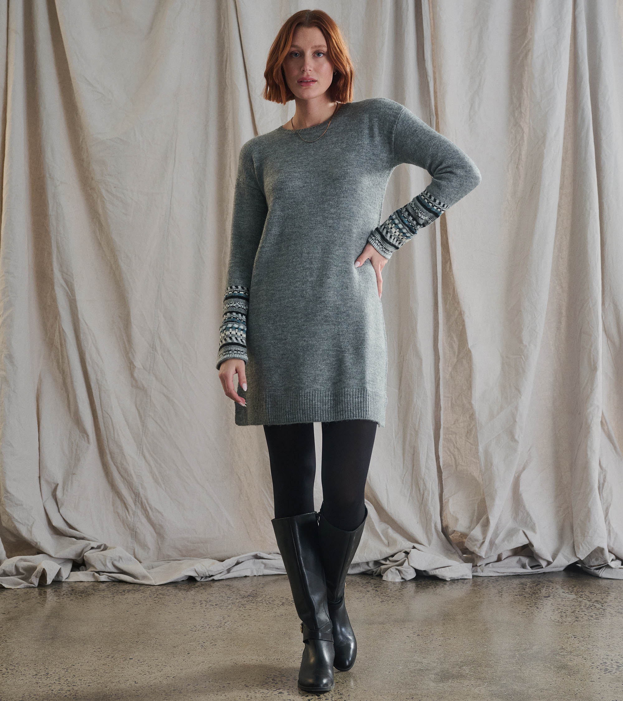 Sadie Sweater Dress - Charcoal Heather - Image 2