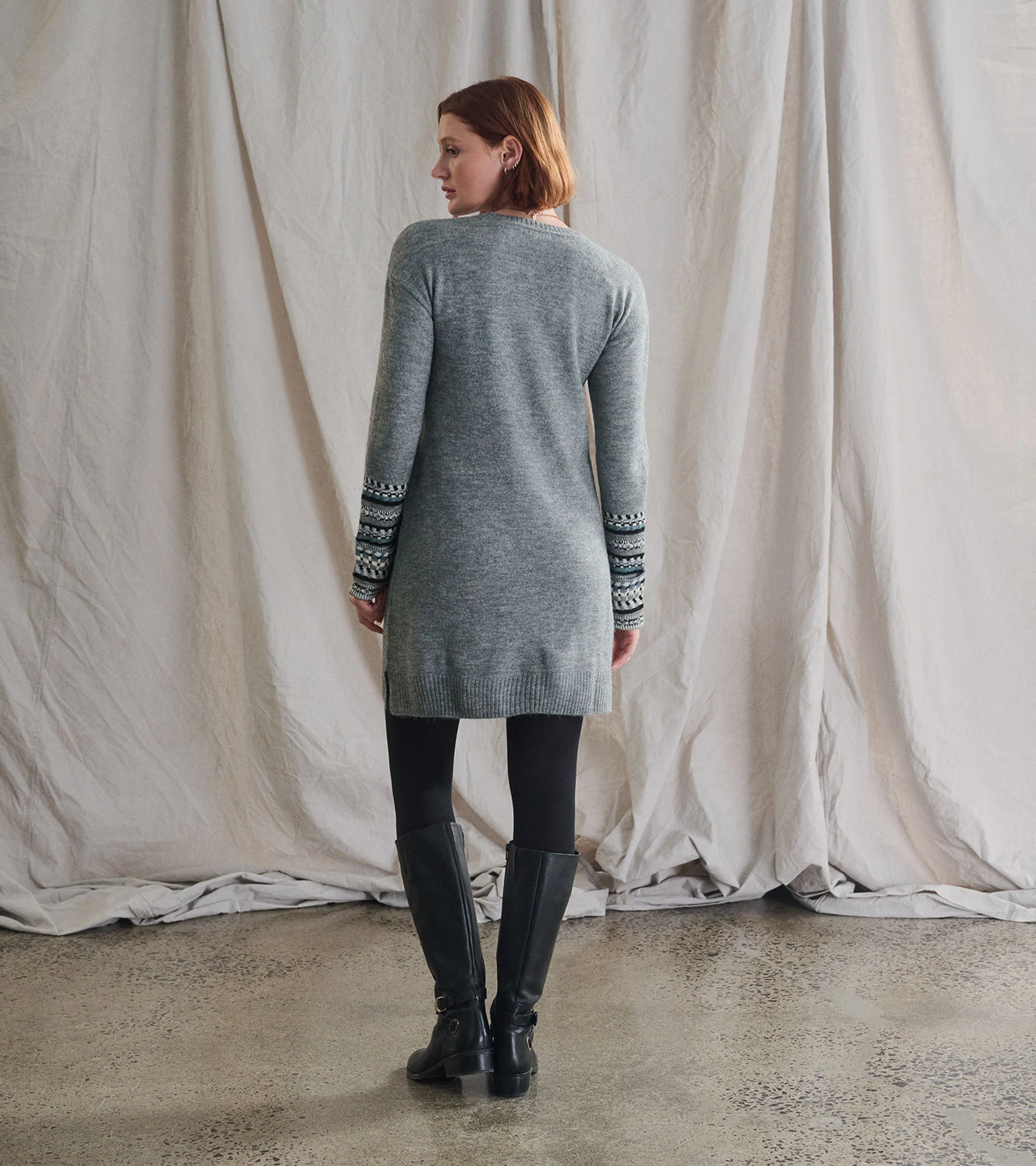 Sadie Sweater Dress - Charcoal Heather - Image 4