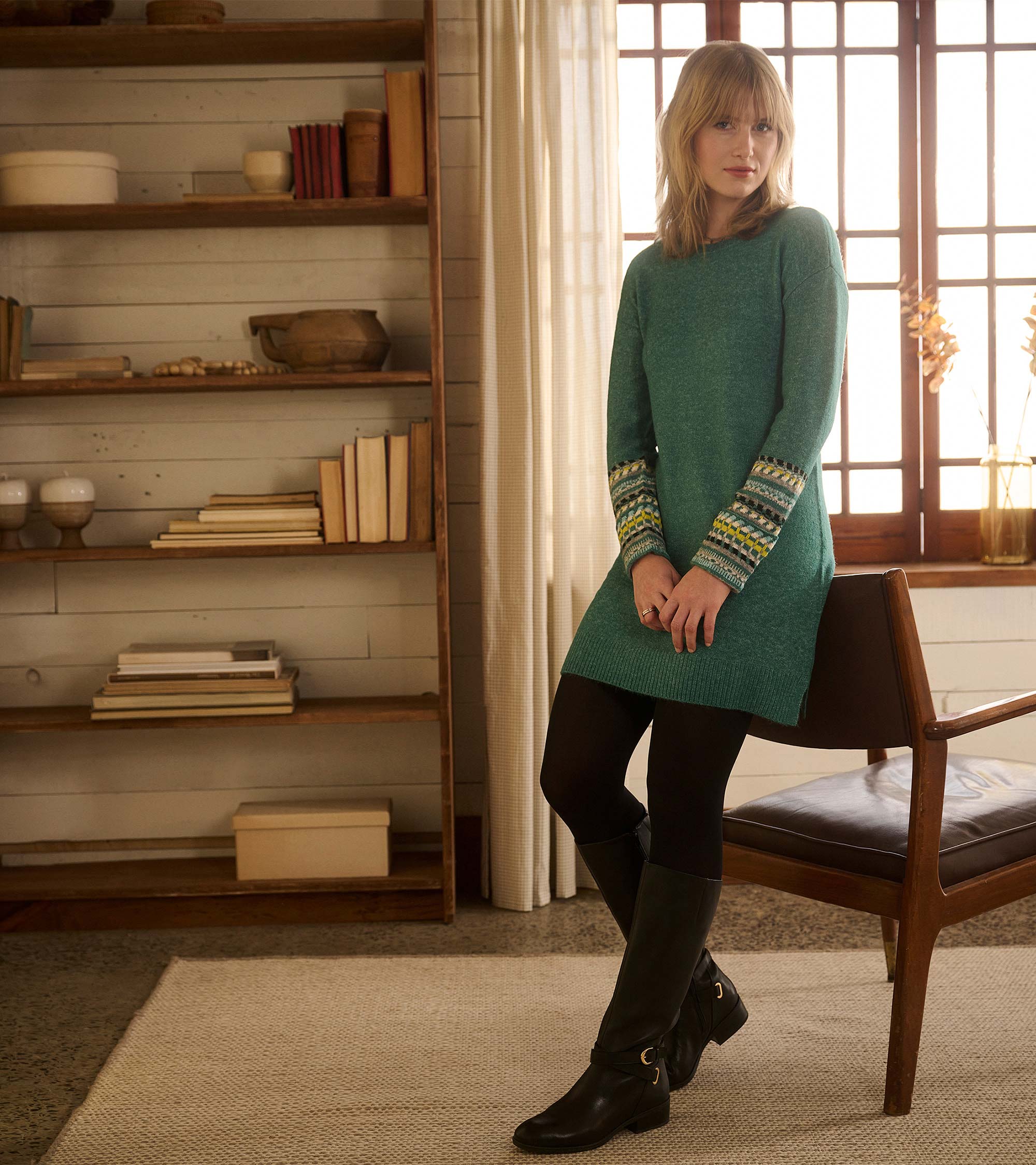 Sadie Sweater Dress - Forest Green - Image 3
