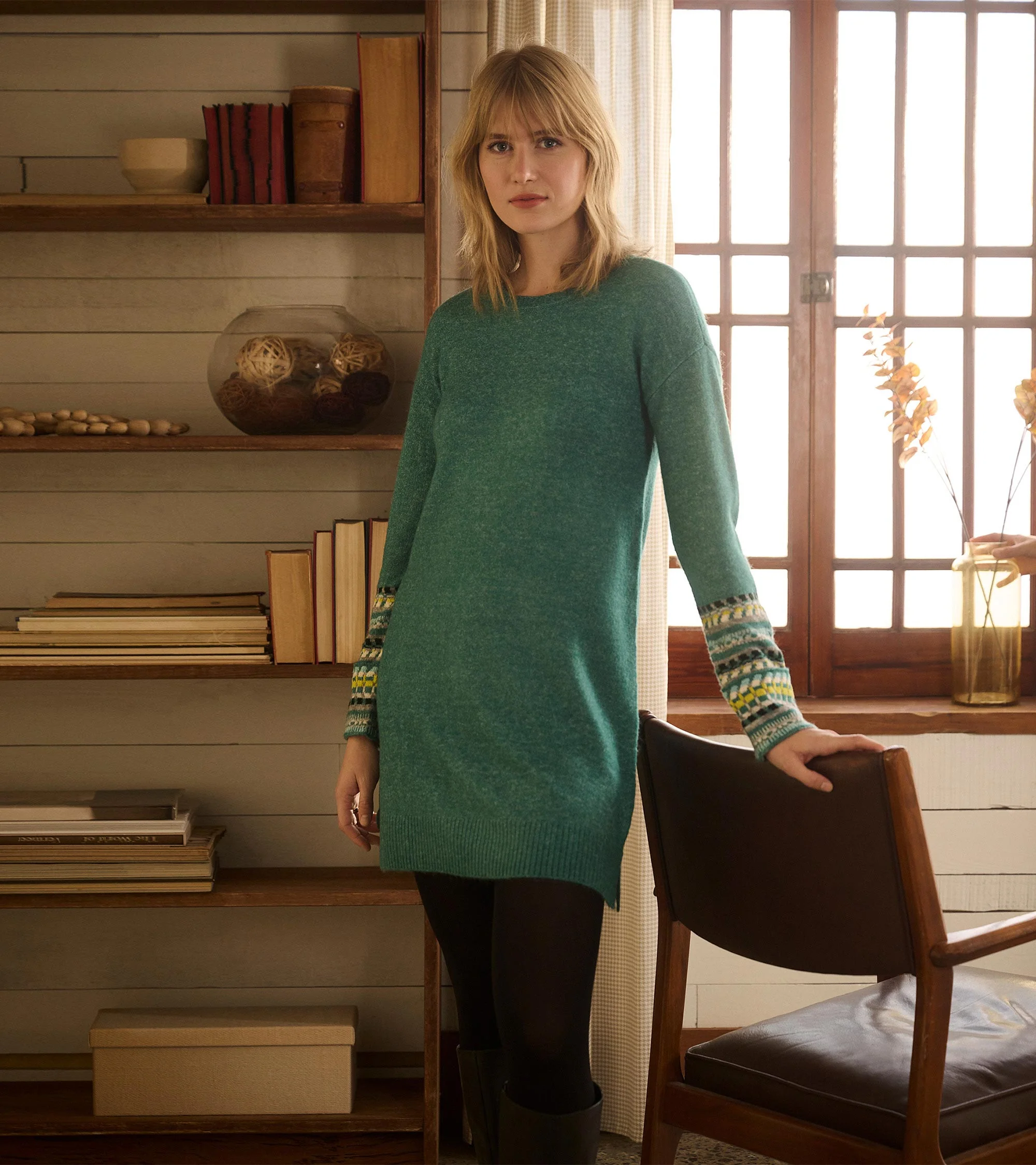 Sadie Sweater Dress - Forest Green - Image 7