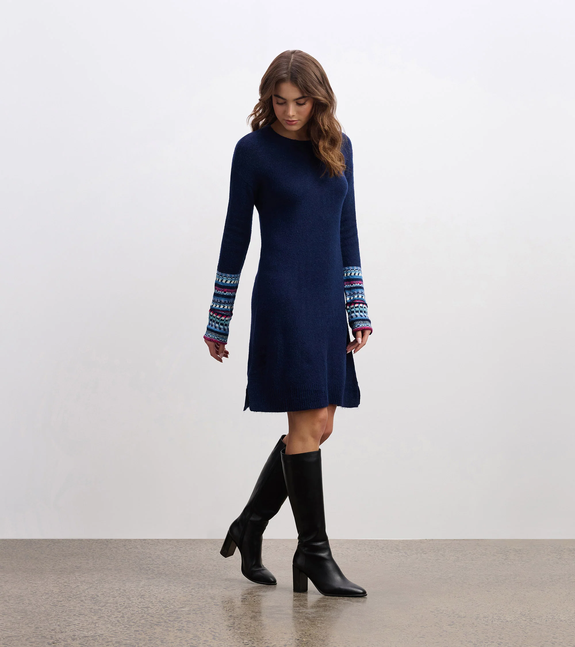 Sadie Sweater Dress - Navy - Image 2