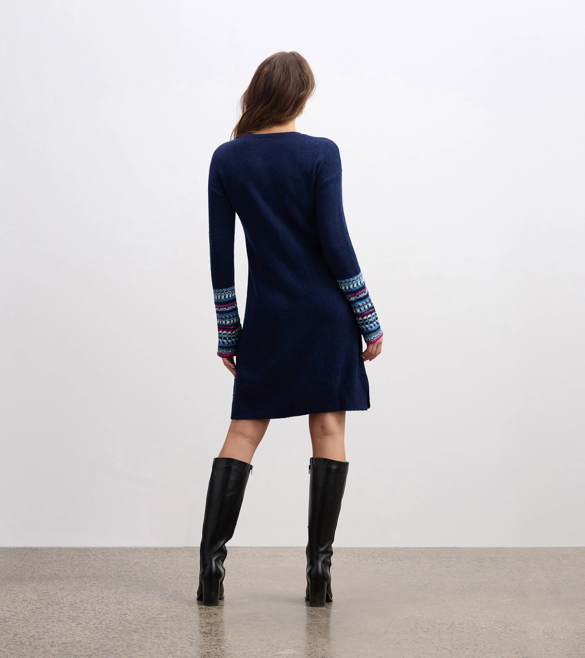 Sadie Sweater Dress - Navy - Image 3