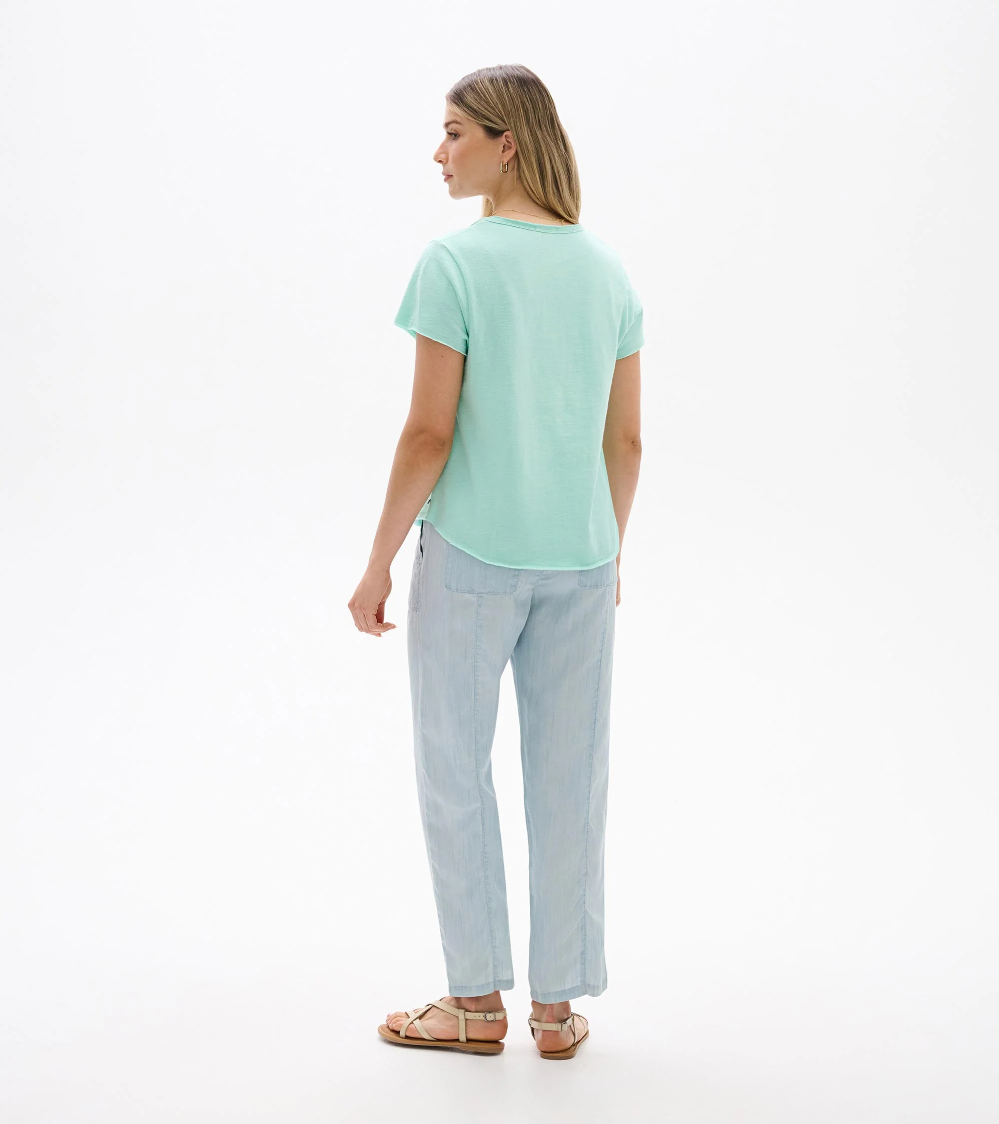 Sadie V-Neck Tee - Sea Glass - Image 5