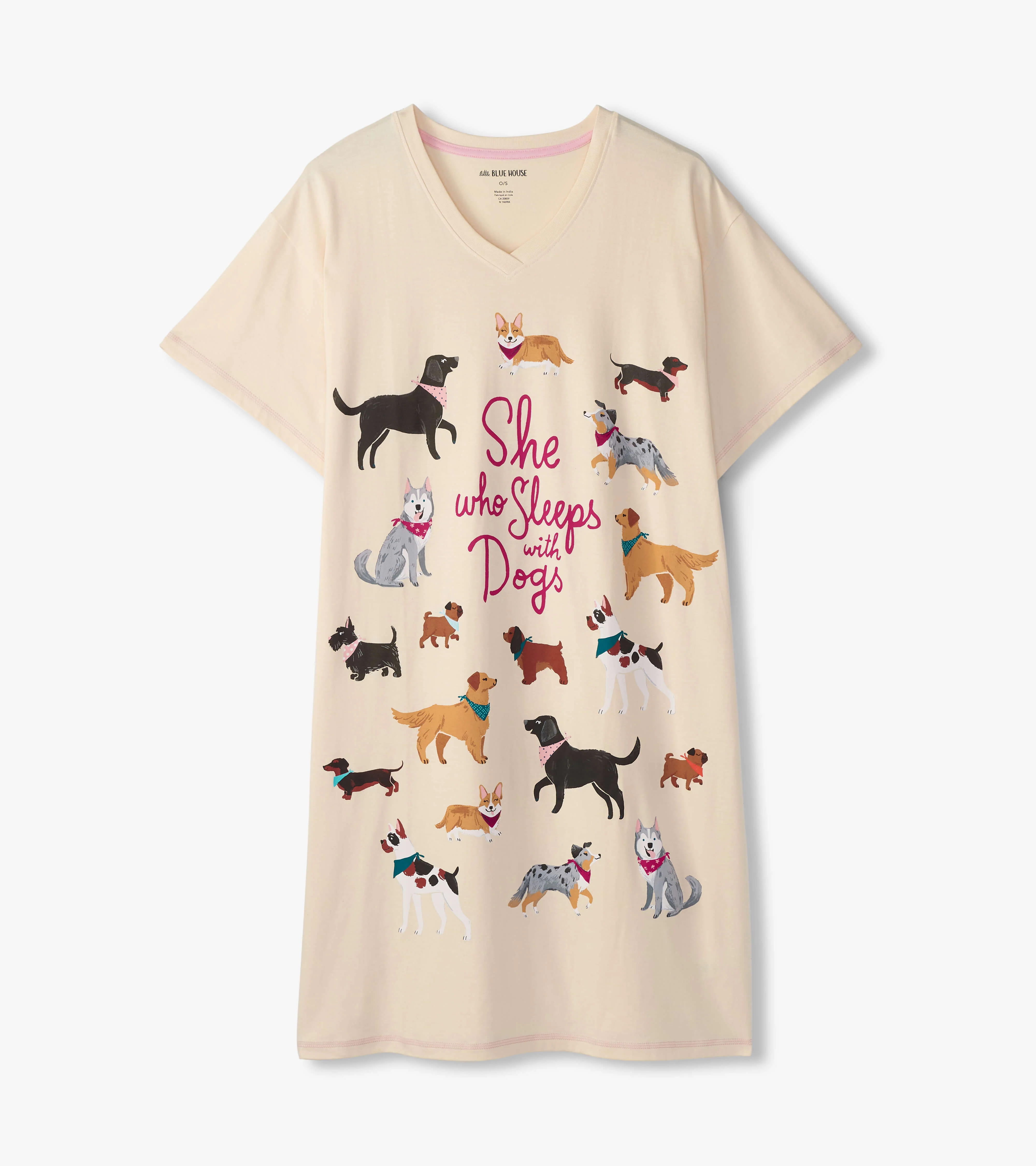 She Who Sleeps With Dogs Women's Cotton Sleepshirt - Image 2