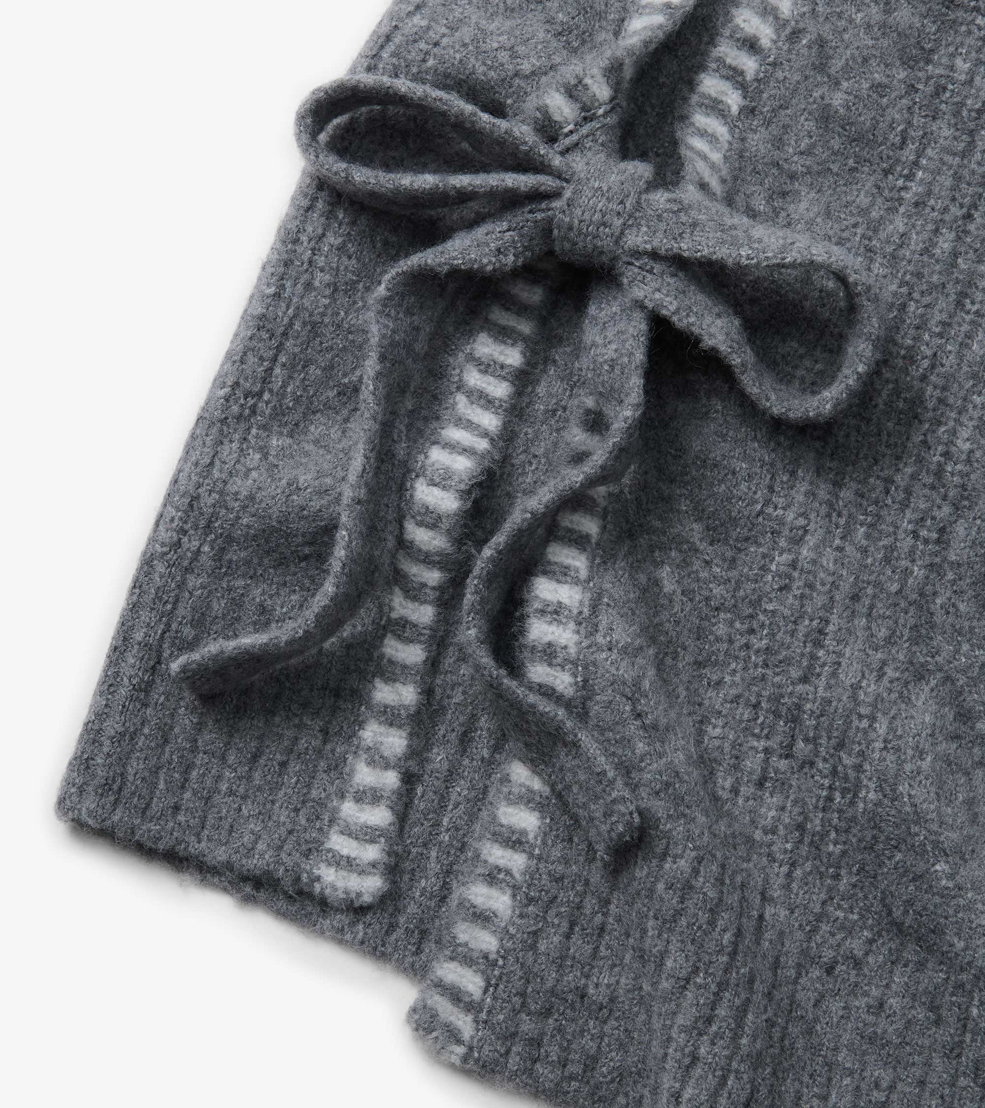 Side-Tie Sweater Vest - Charcoal Melange - Image 7
