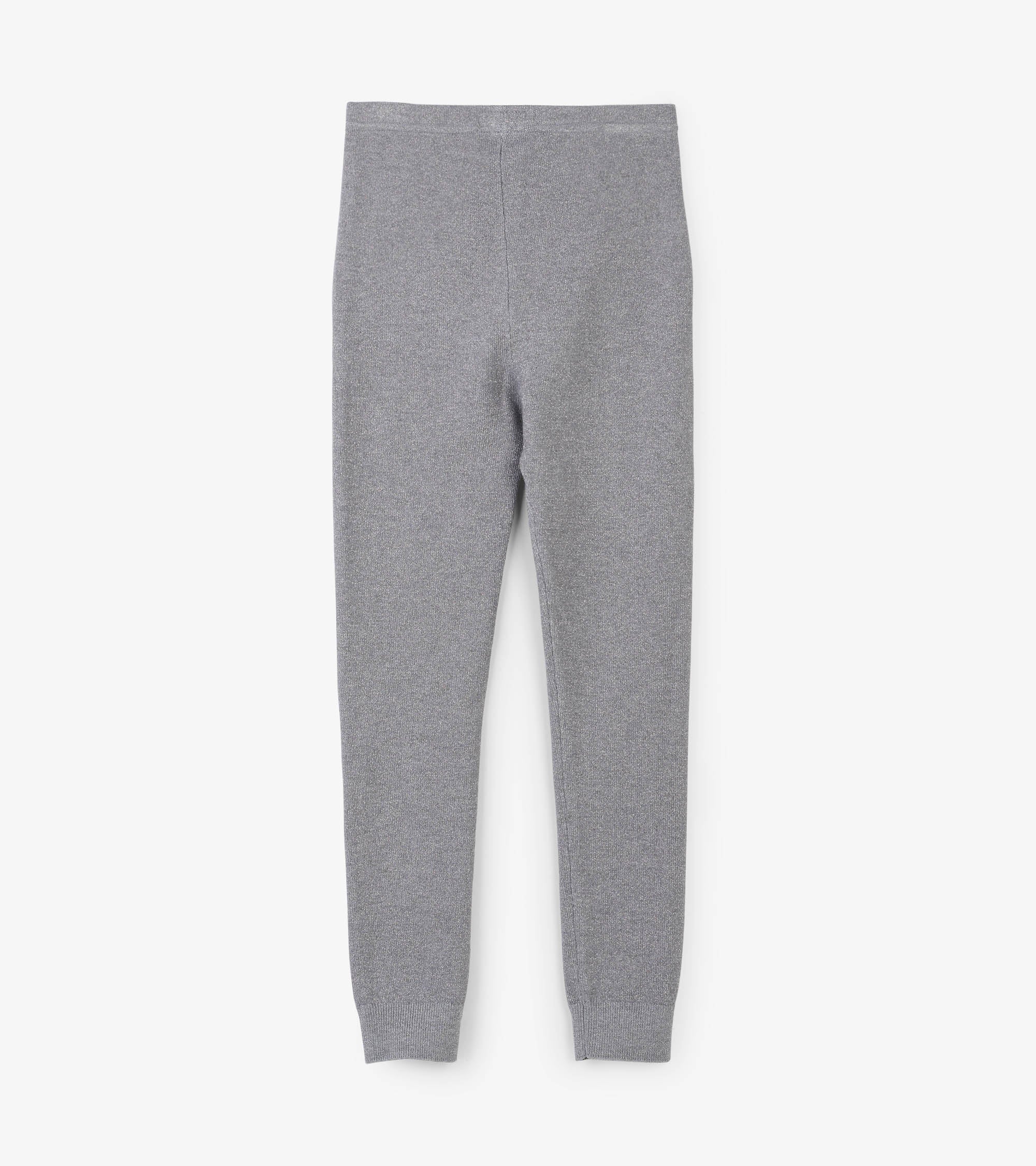 Girls Silver Shimmer Cable Knit Leggings - Image 3