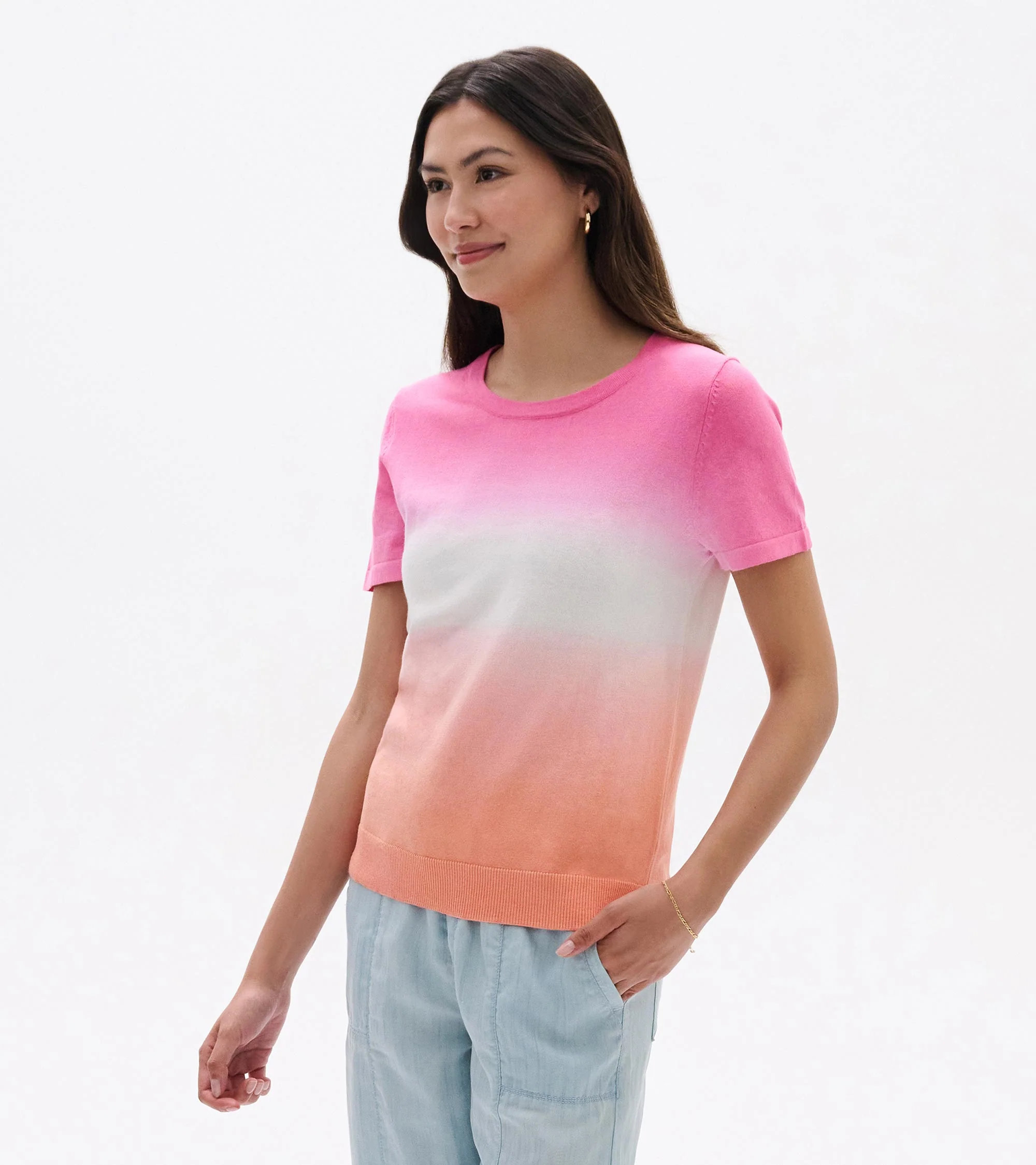 Simone Knit Tee - Beachy Dip Dye