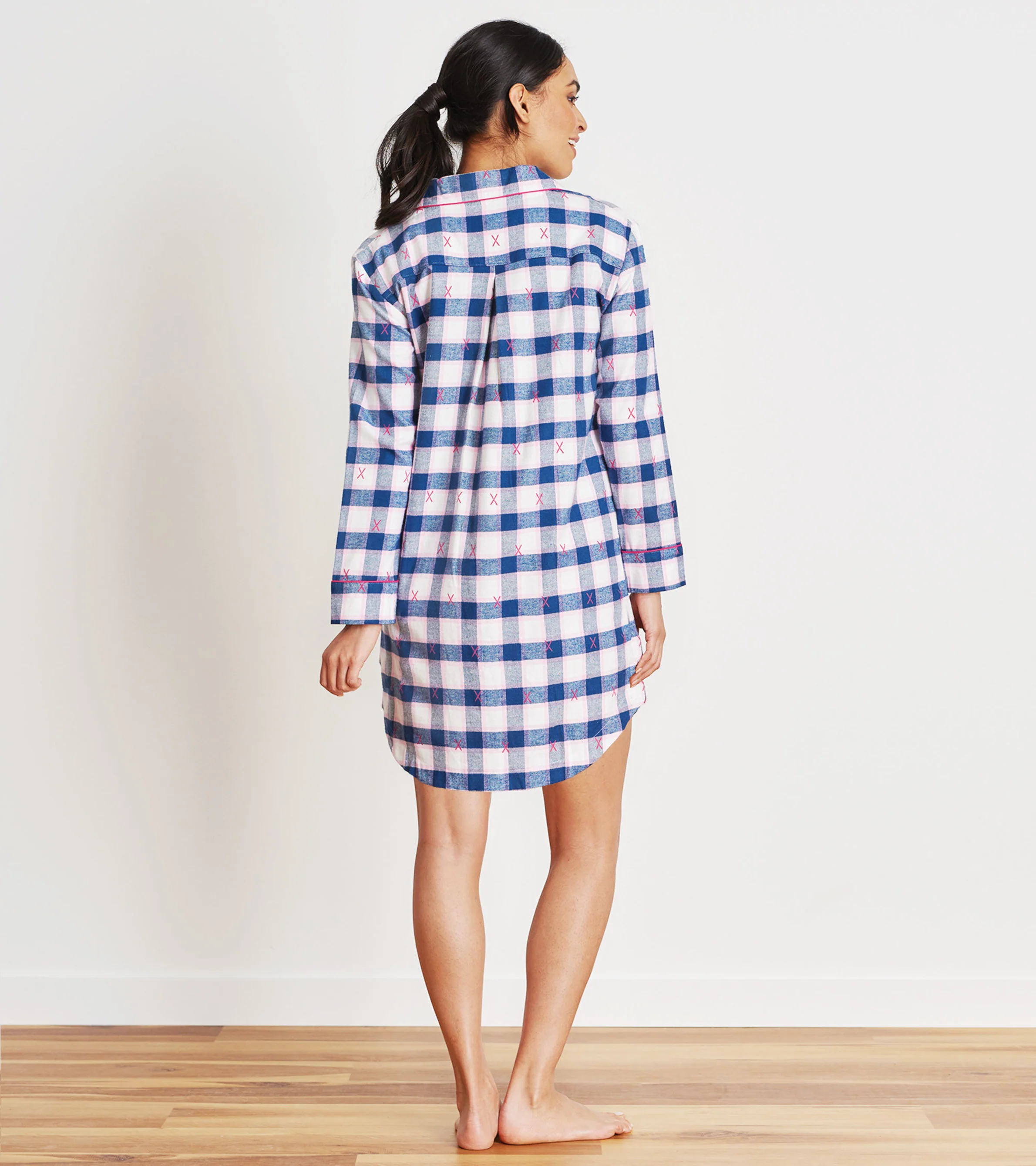Ski Holiday Plaid Women's Flannel Nightdress - Image 2