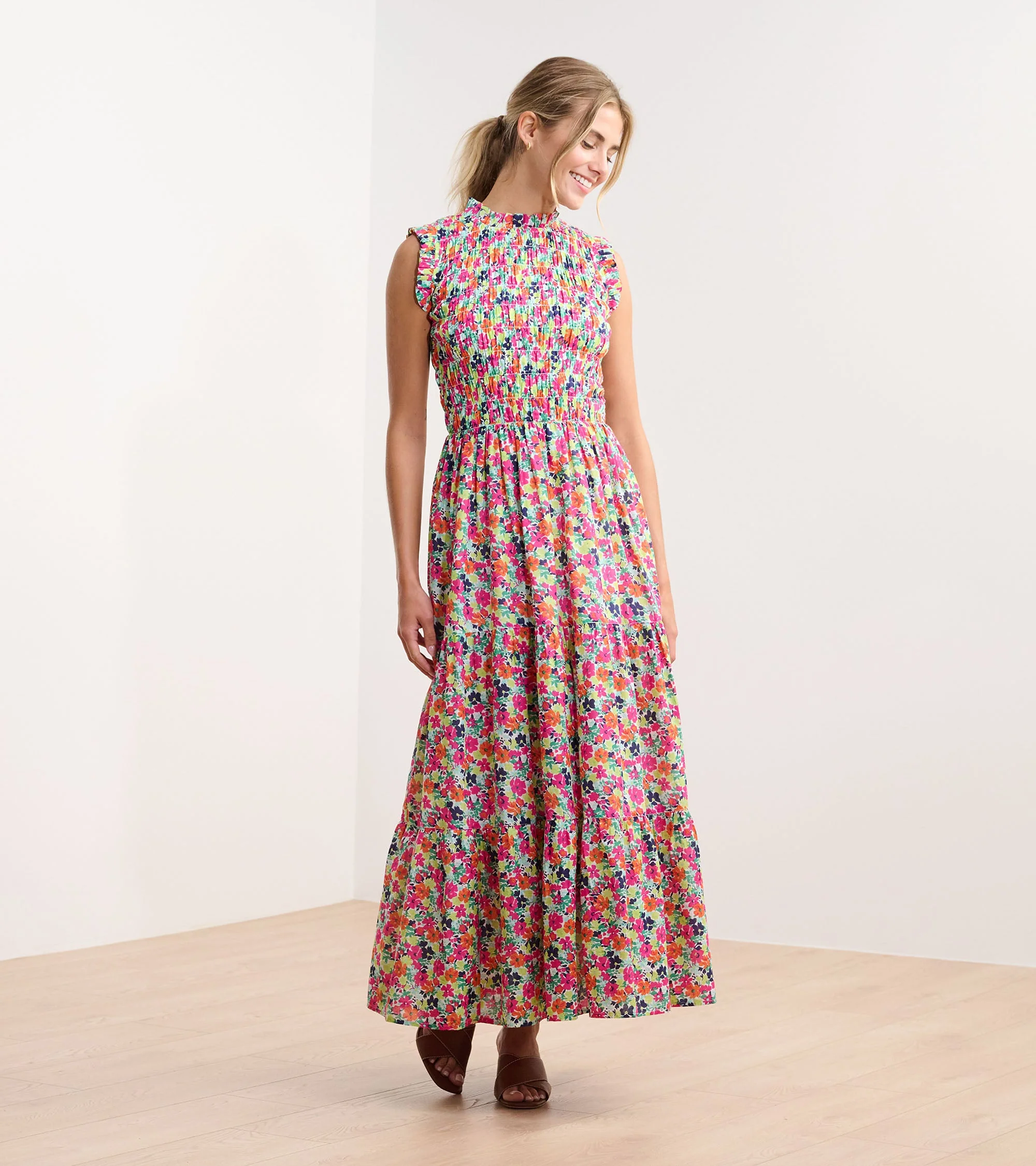 Smocked Maxi Dress - Fresh Flowers - Image 2