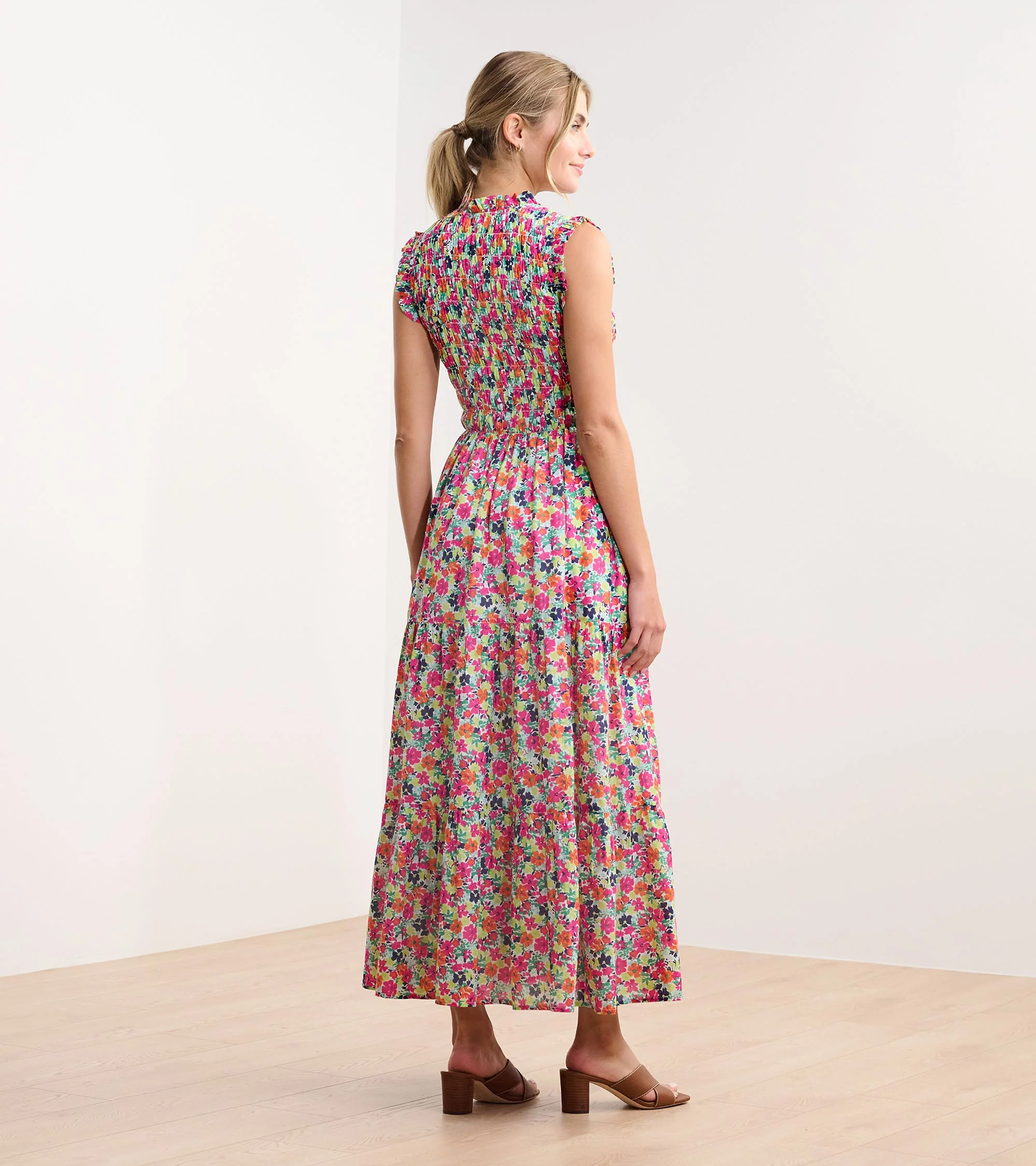 Smocked Maxi Dress - Fresh Flowers - Image 3