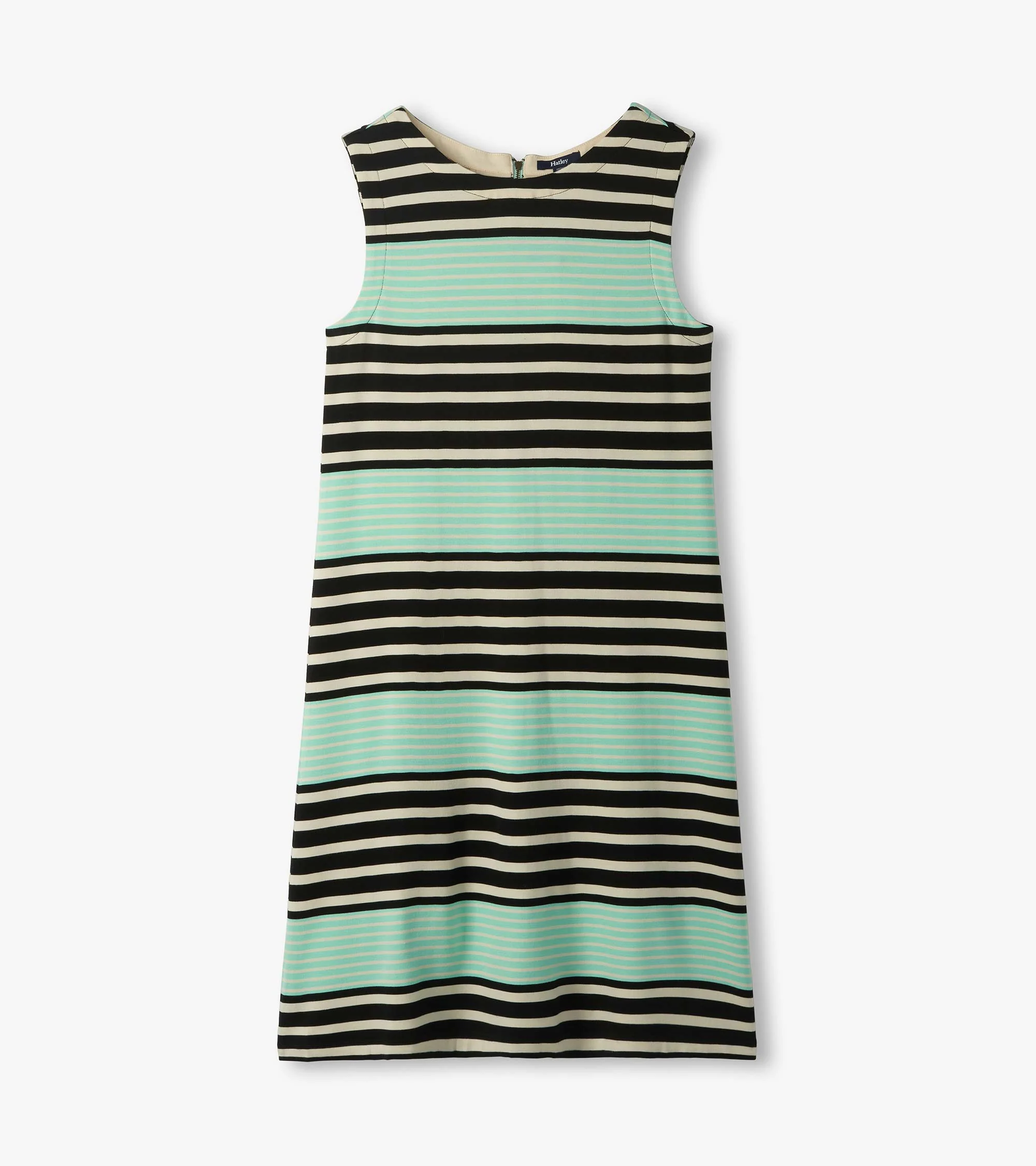 Sofia Dress - Black Colourblock Stripes - Image 2