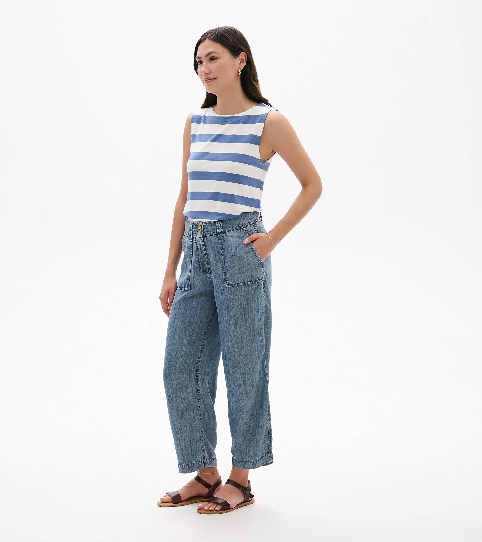 Sophie Wide Leg Pants - Blue Acid Rinse - Image 3