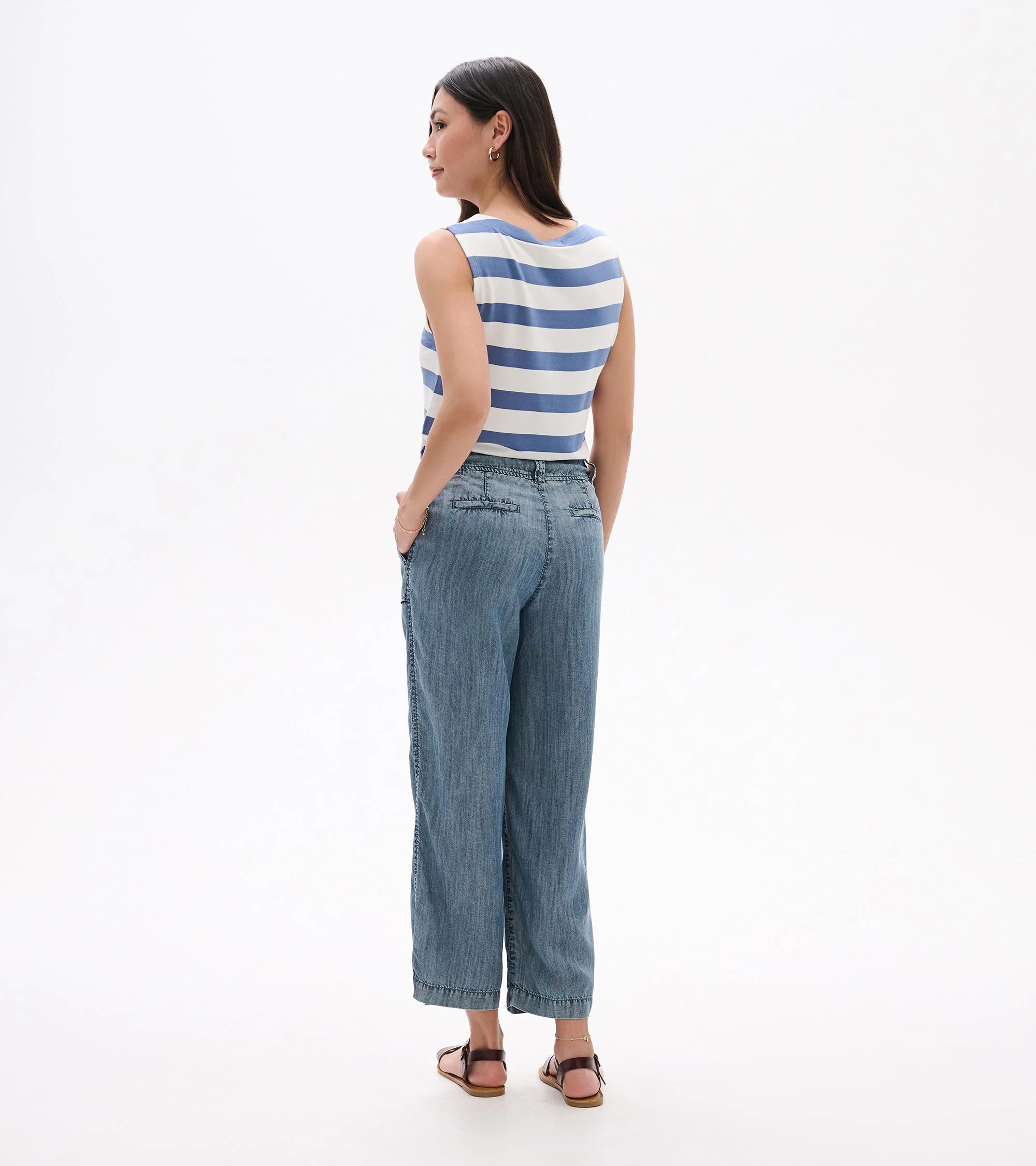 Sophie Wide Leg Pants - Blue Acid Rinse - Image 4