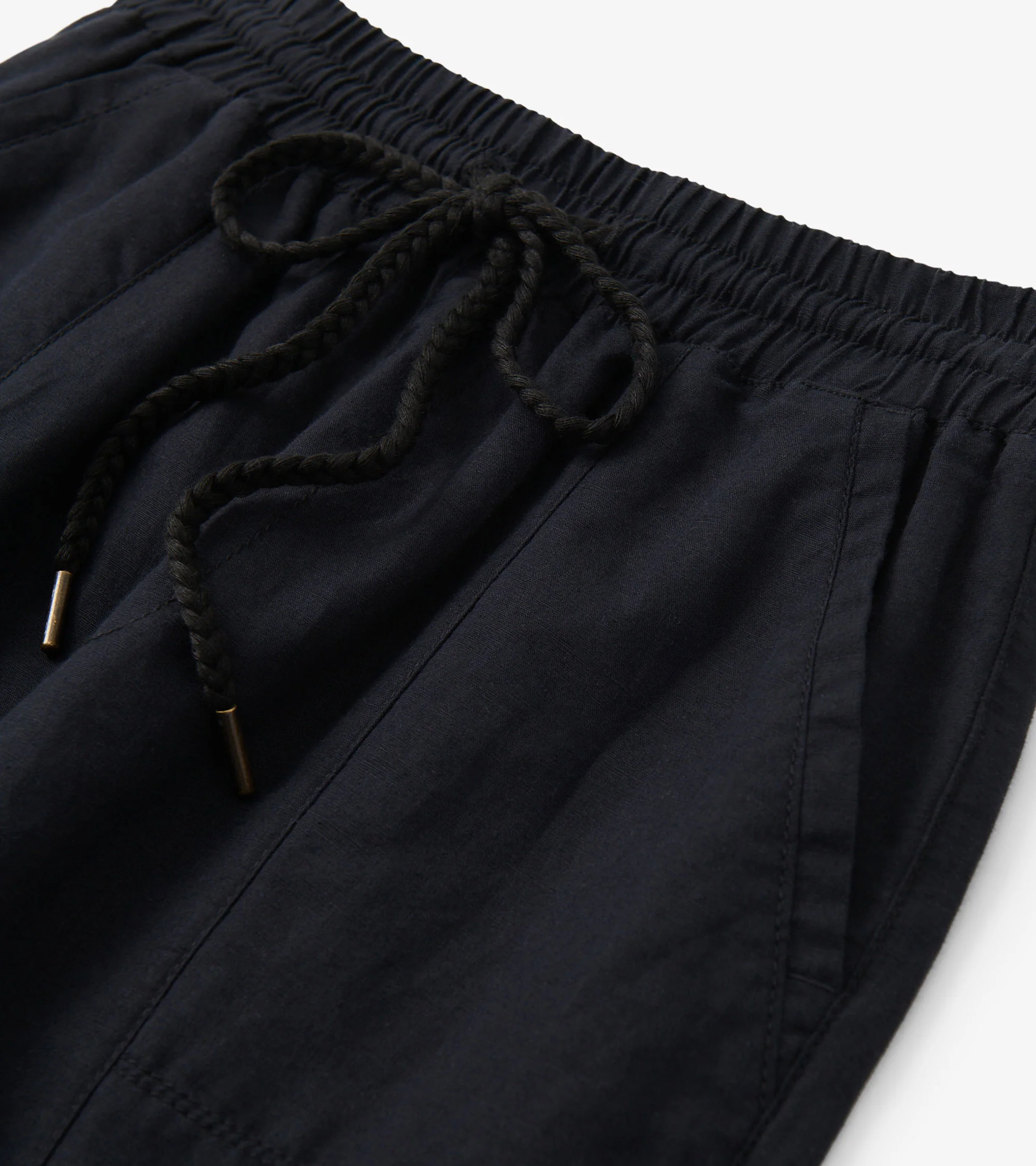 Straight Leg Linen Pants - Black - Image 6