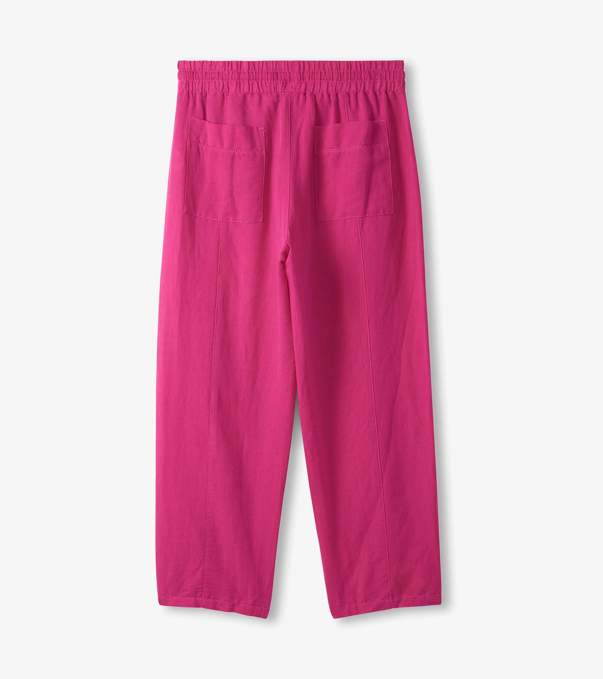 Straight Leg Linen Pants - Fuchsia - Image 6