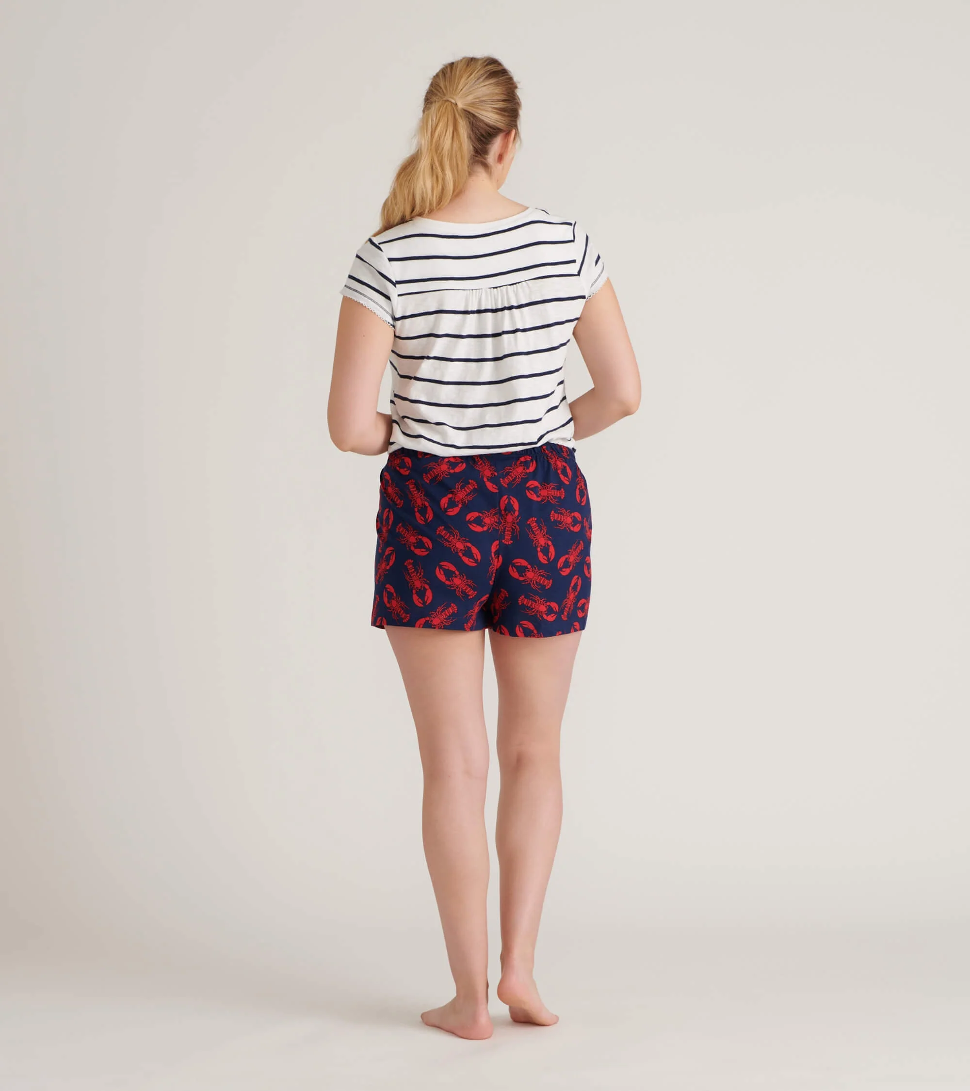 Striped Anchor Women's V-Neck Tee - Image 4