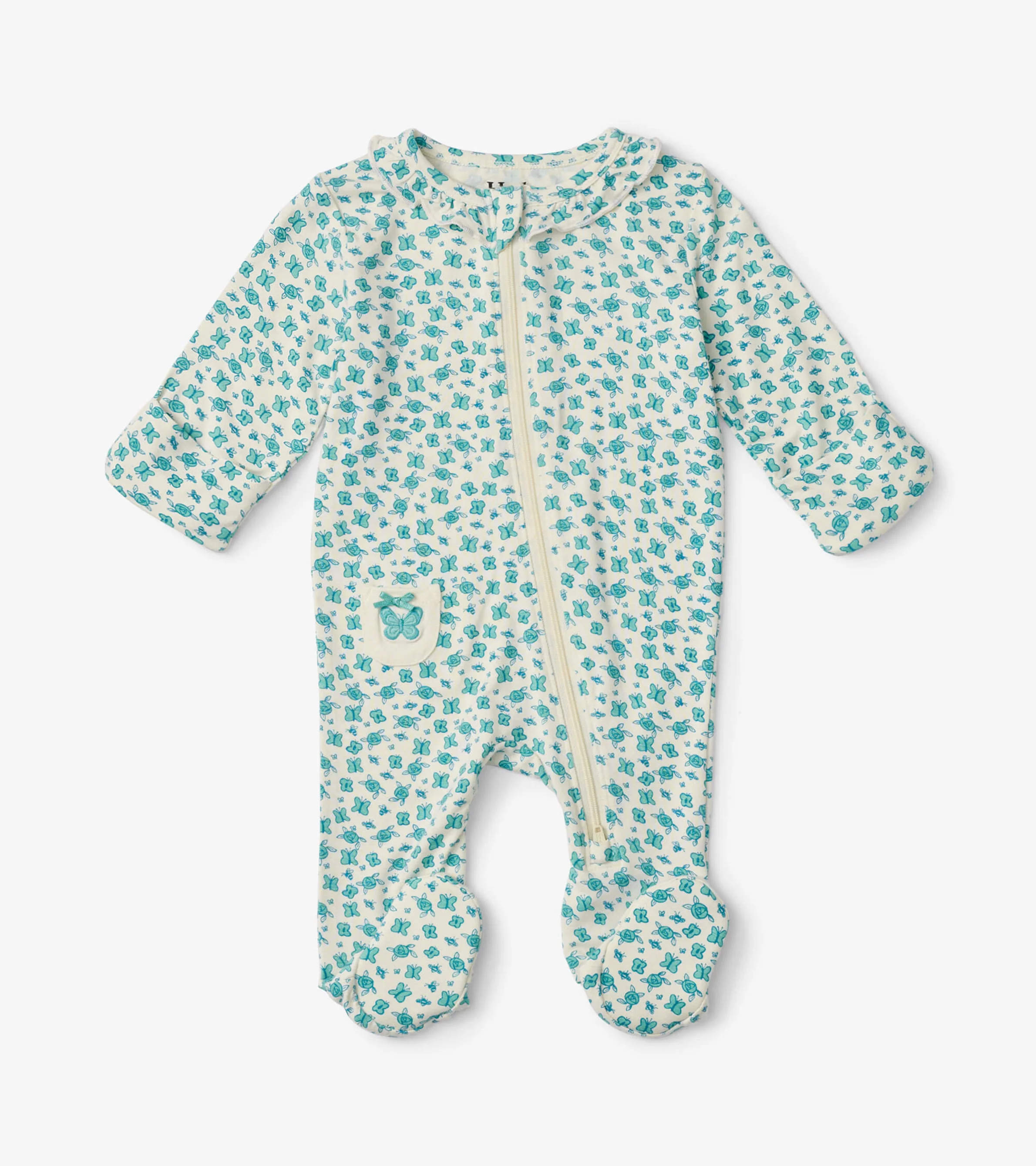 Summer Sunshine Baby Ruffle Neck Footed Sleeper - Image 3