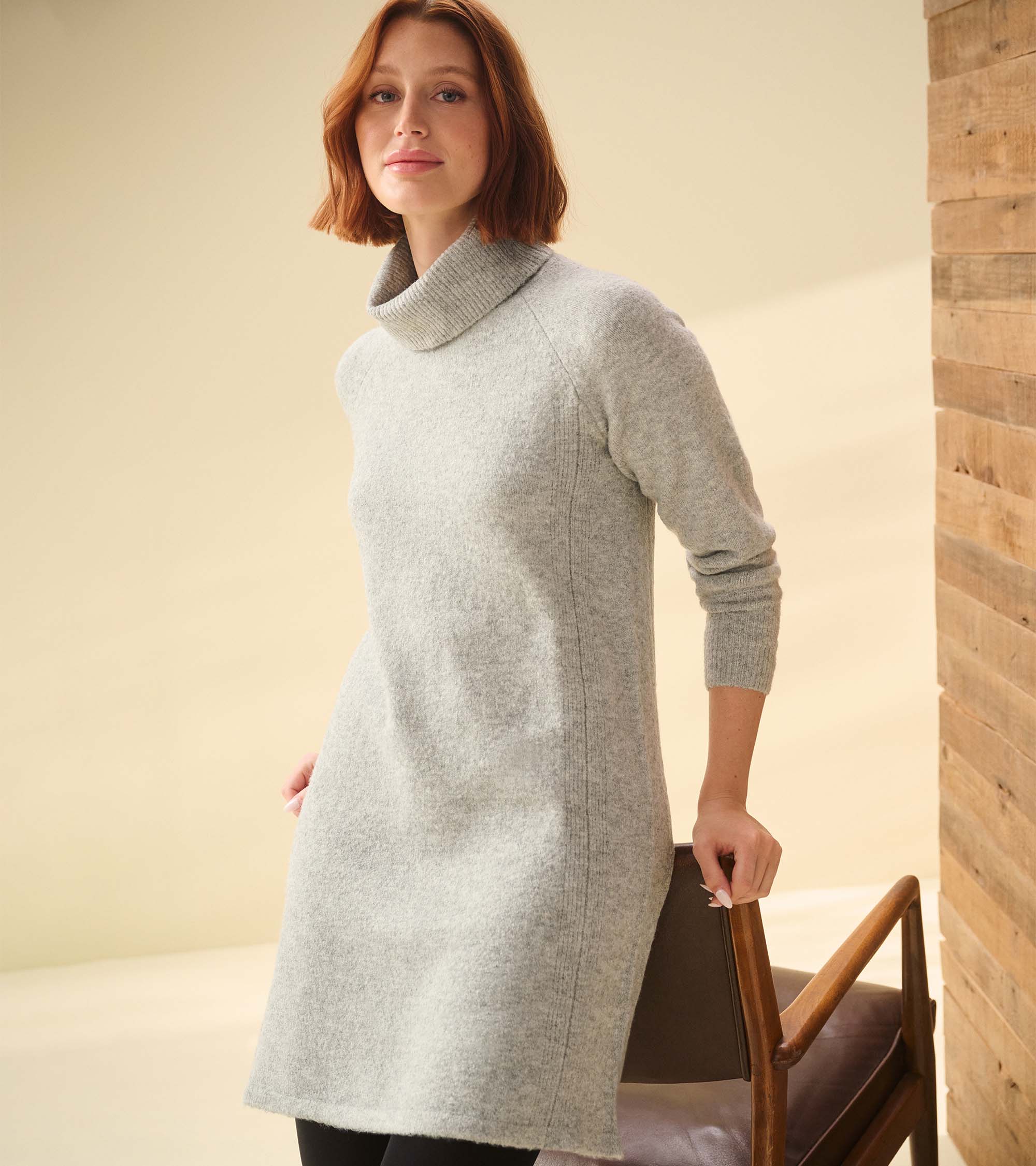 Swing Sweater Dress - Grey Heather - Image 3
