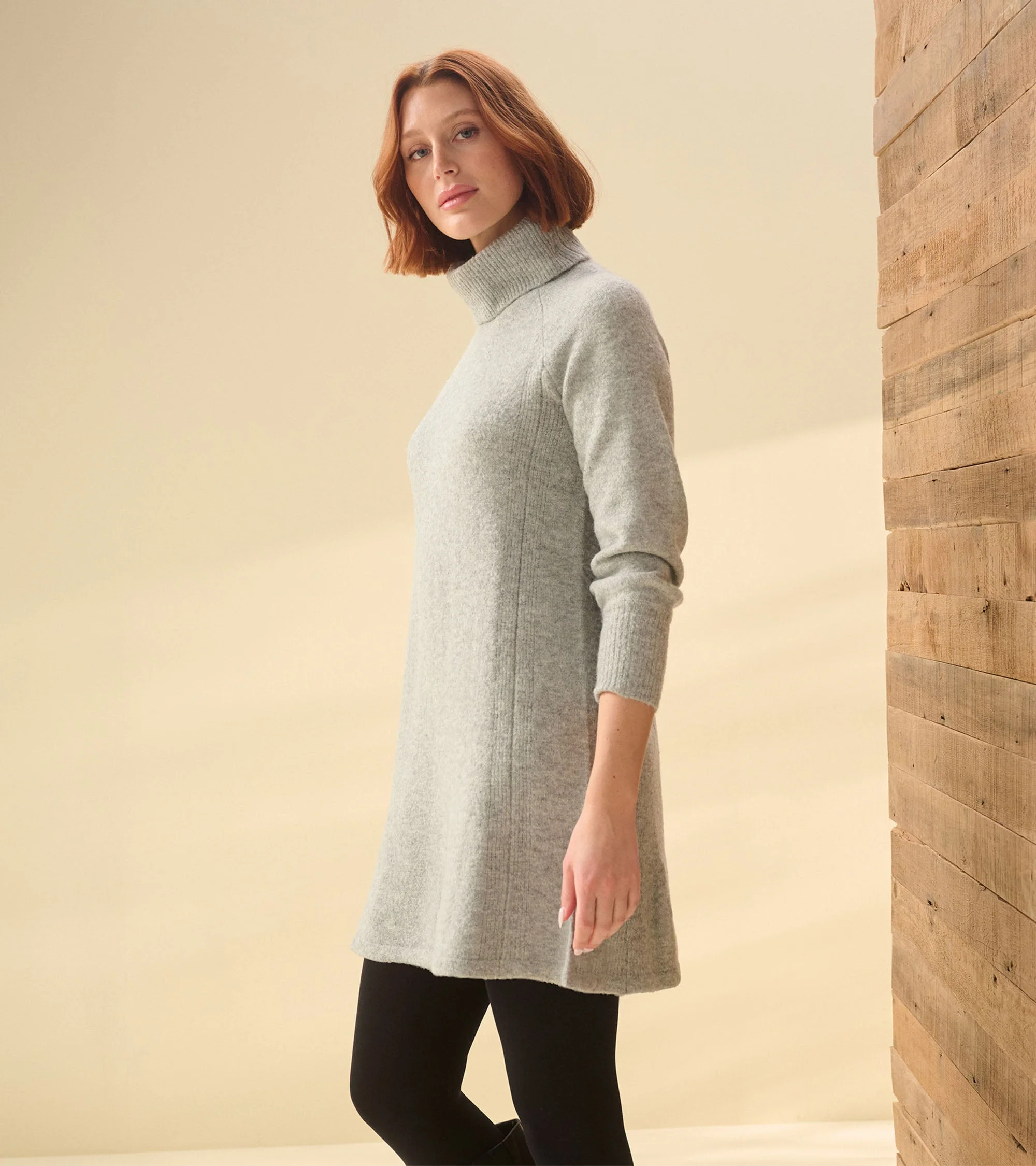 Swing Sweater Dress - Grey Heather - Image 4