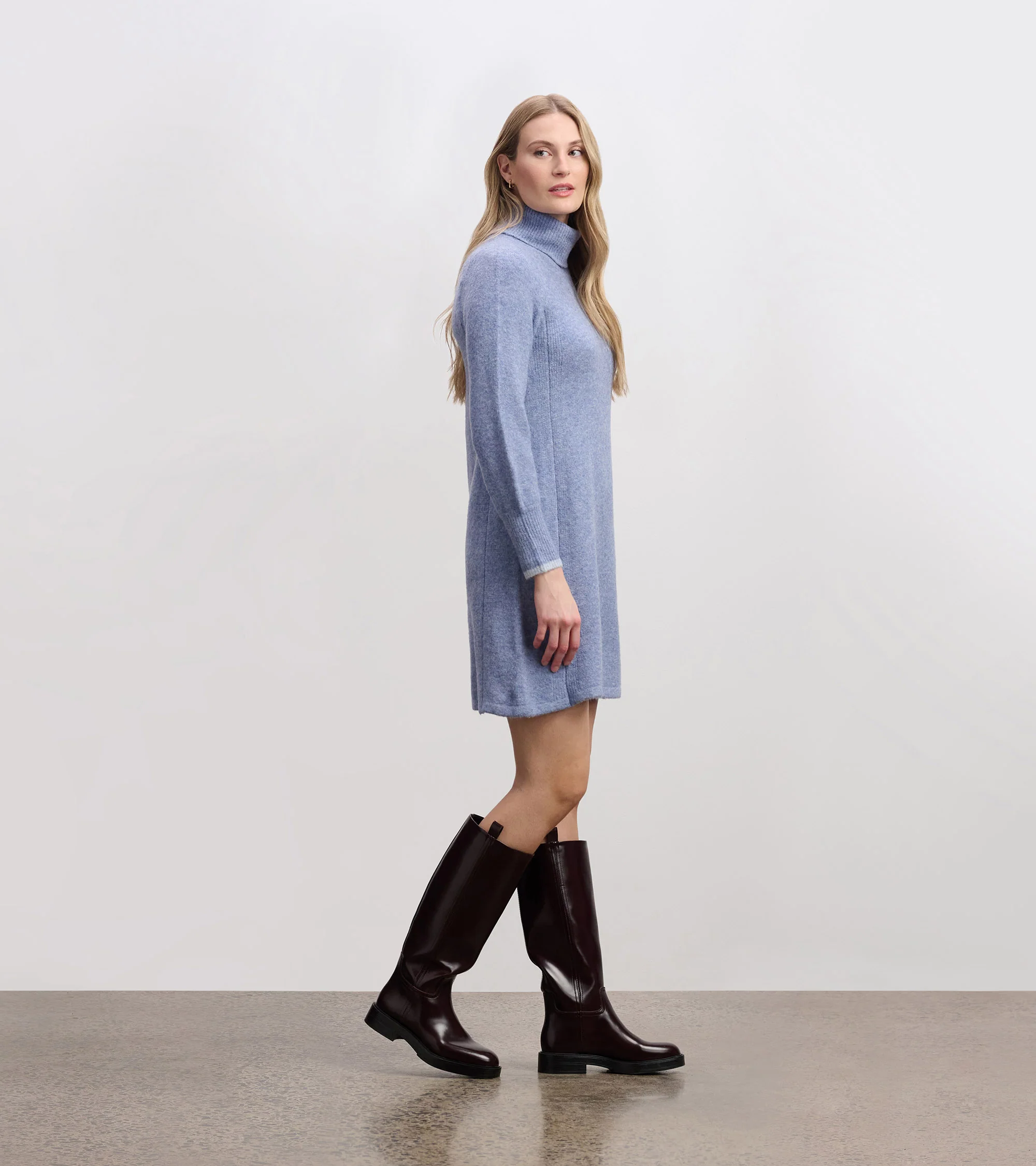 Swing Sweater Dress - Light Denim - Image 3