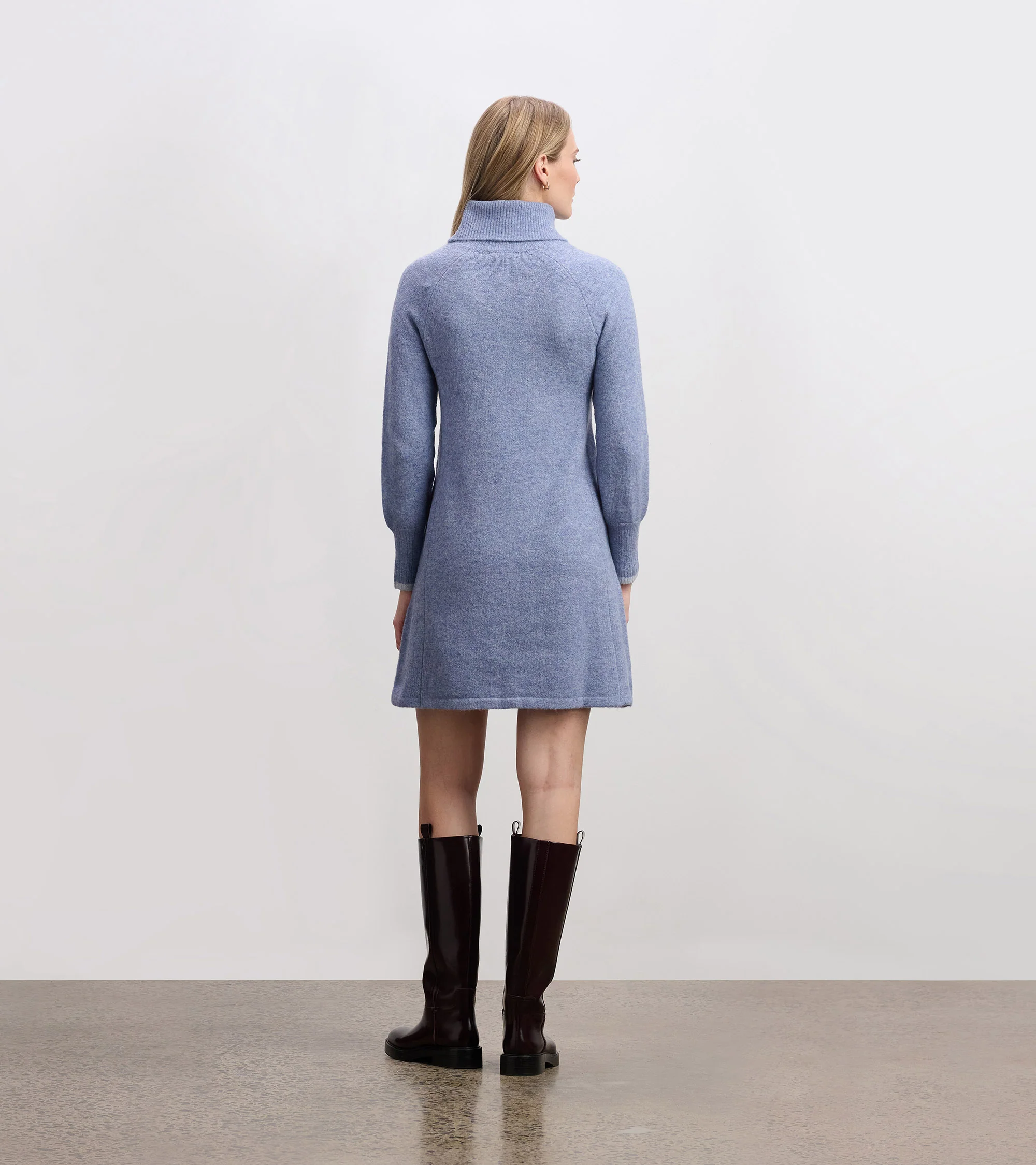 Swing Sweater Dress - Light Denim - Image 4