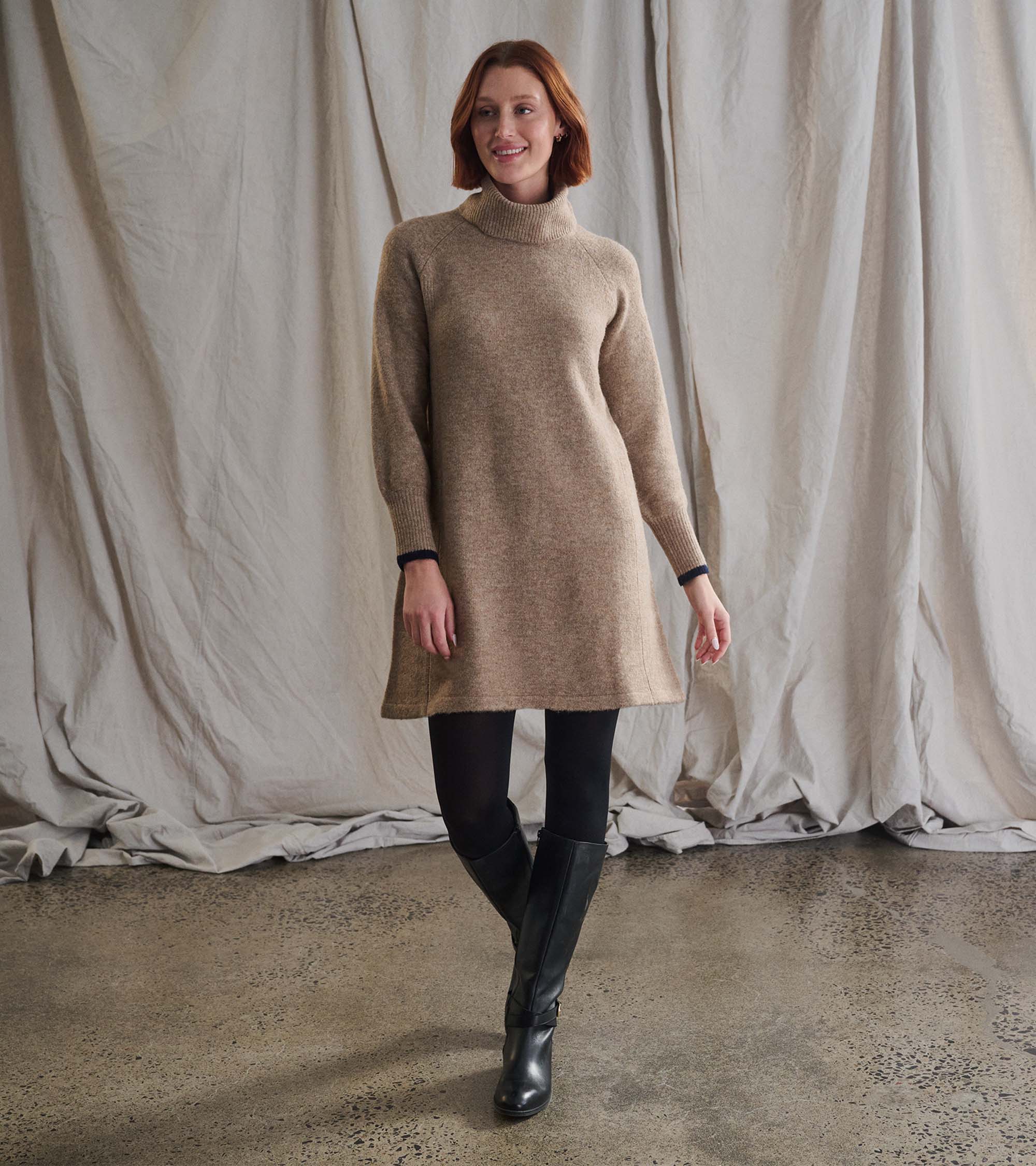 Swing Sweater Dress - Oatmeal Heather - Image 2
