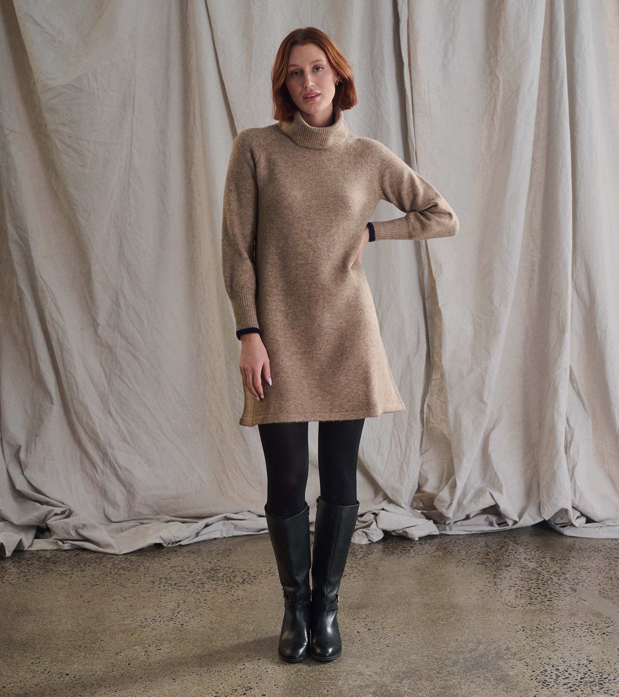 Swing Sweater Dress - Oatmeal Heather - Image 3
