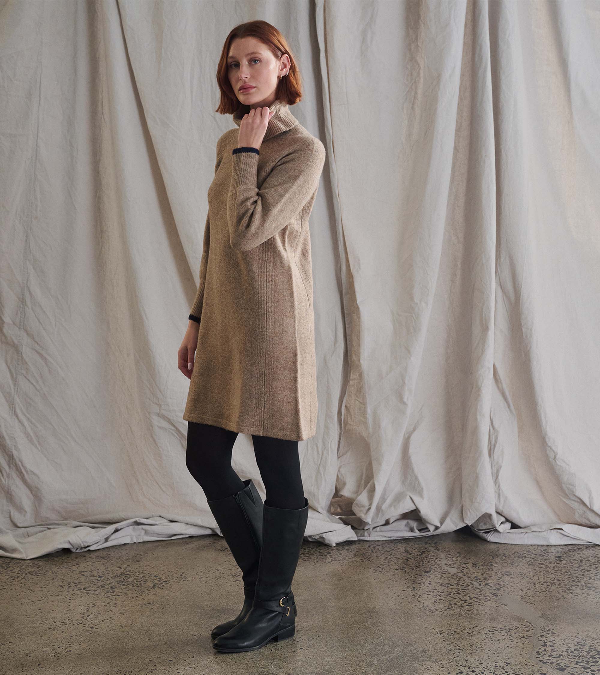 Swing Sweater Dress - Oatmeal Heather - Image 4