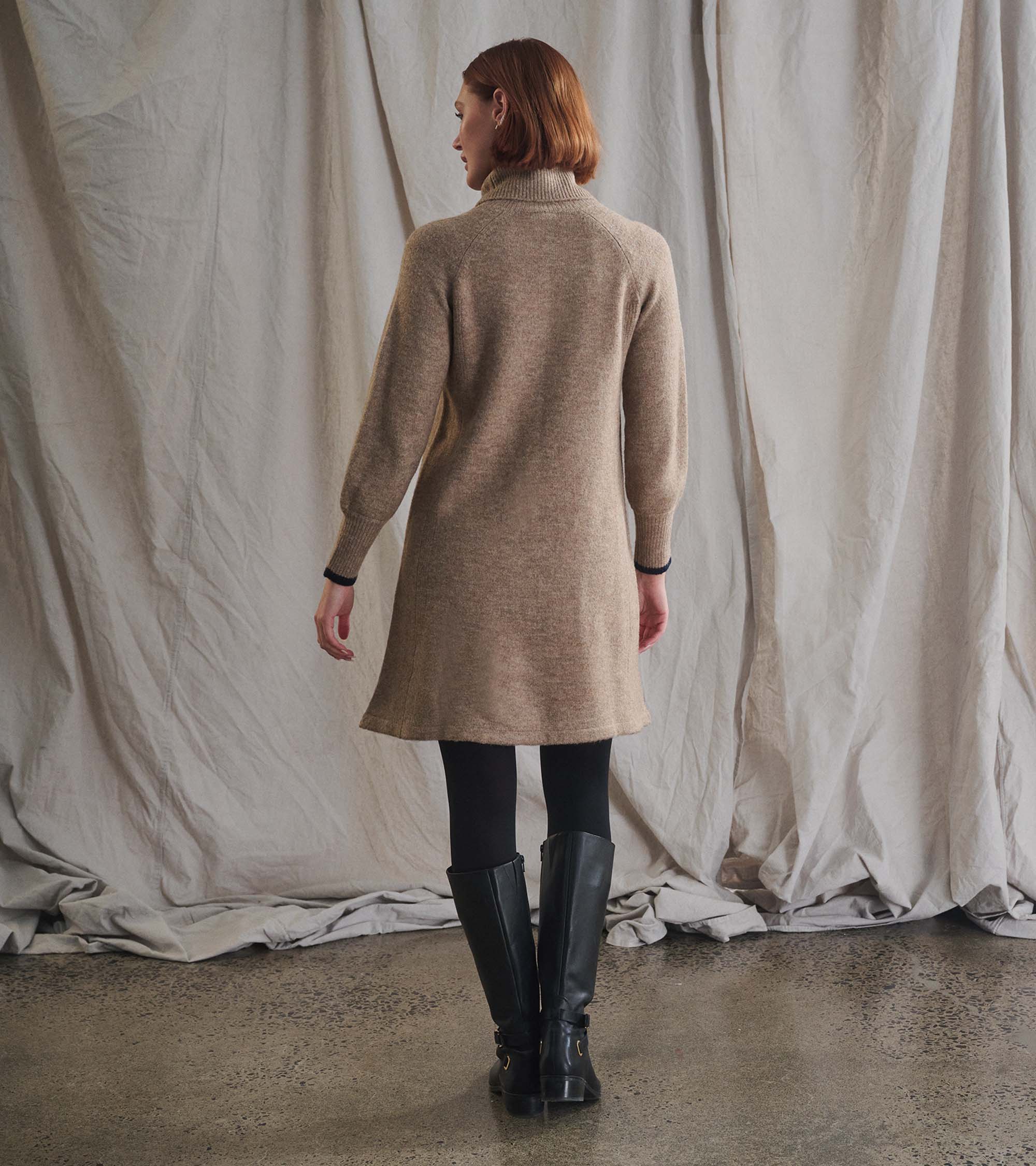 Swing Sweater Dress - Oatmeal Heather - Image 5