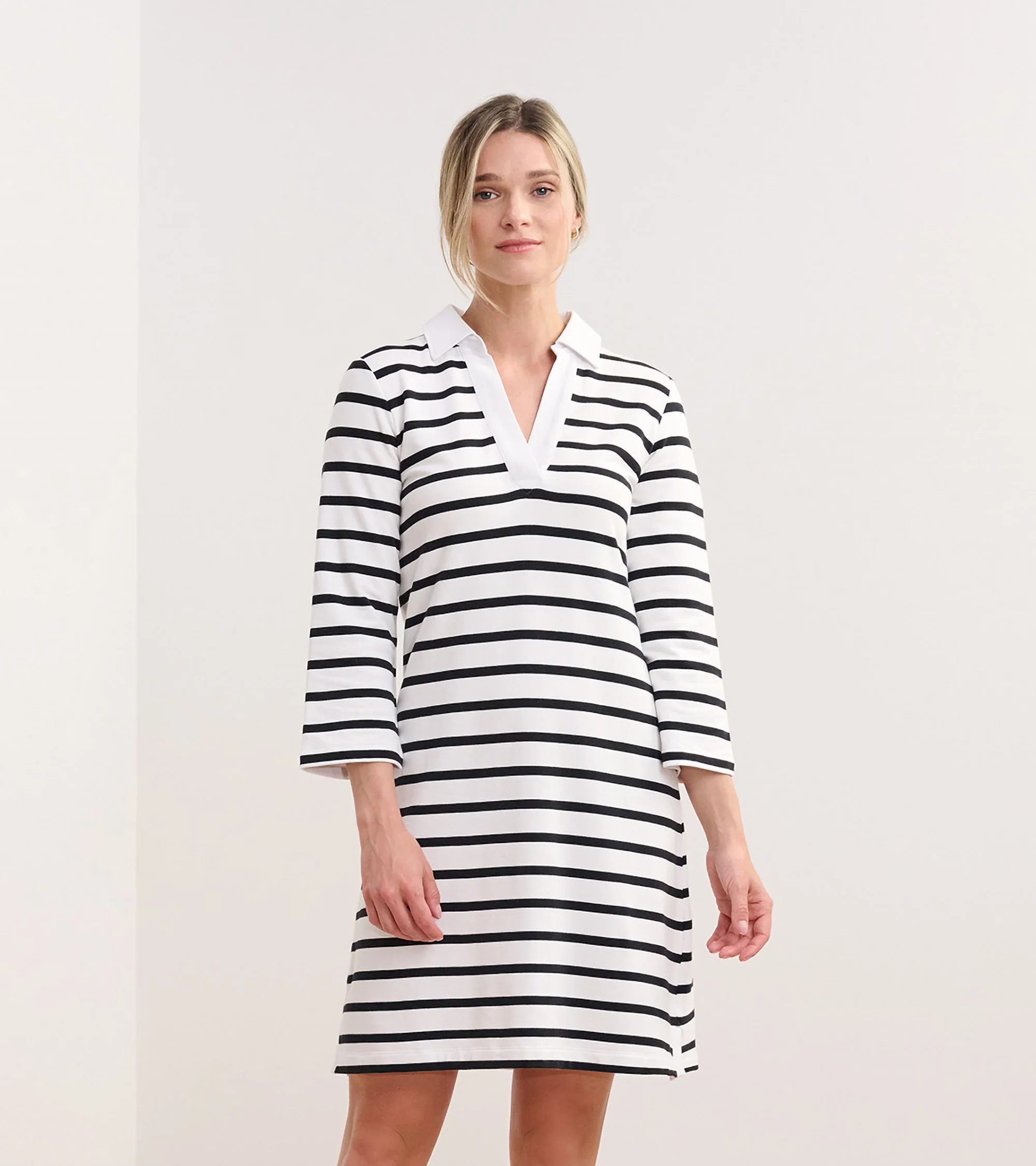 Taylor Dress - Black and White Stripes