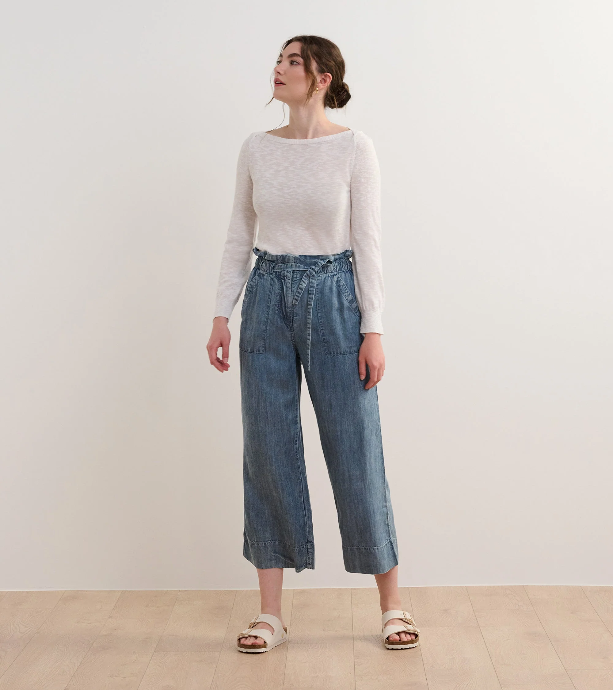 Tie Front Pants - Blue Acid Wash - Image 6