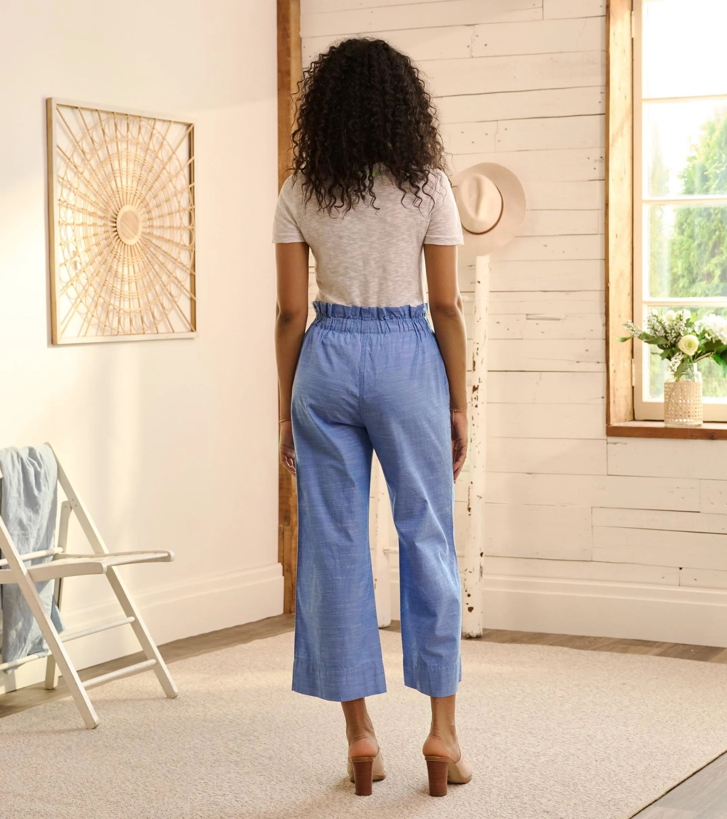 Tie Front Pants - Chambray - Image 4