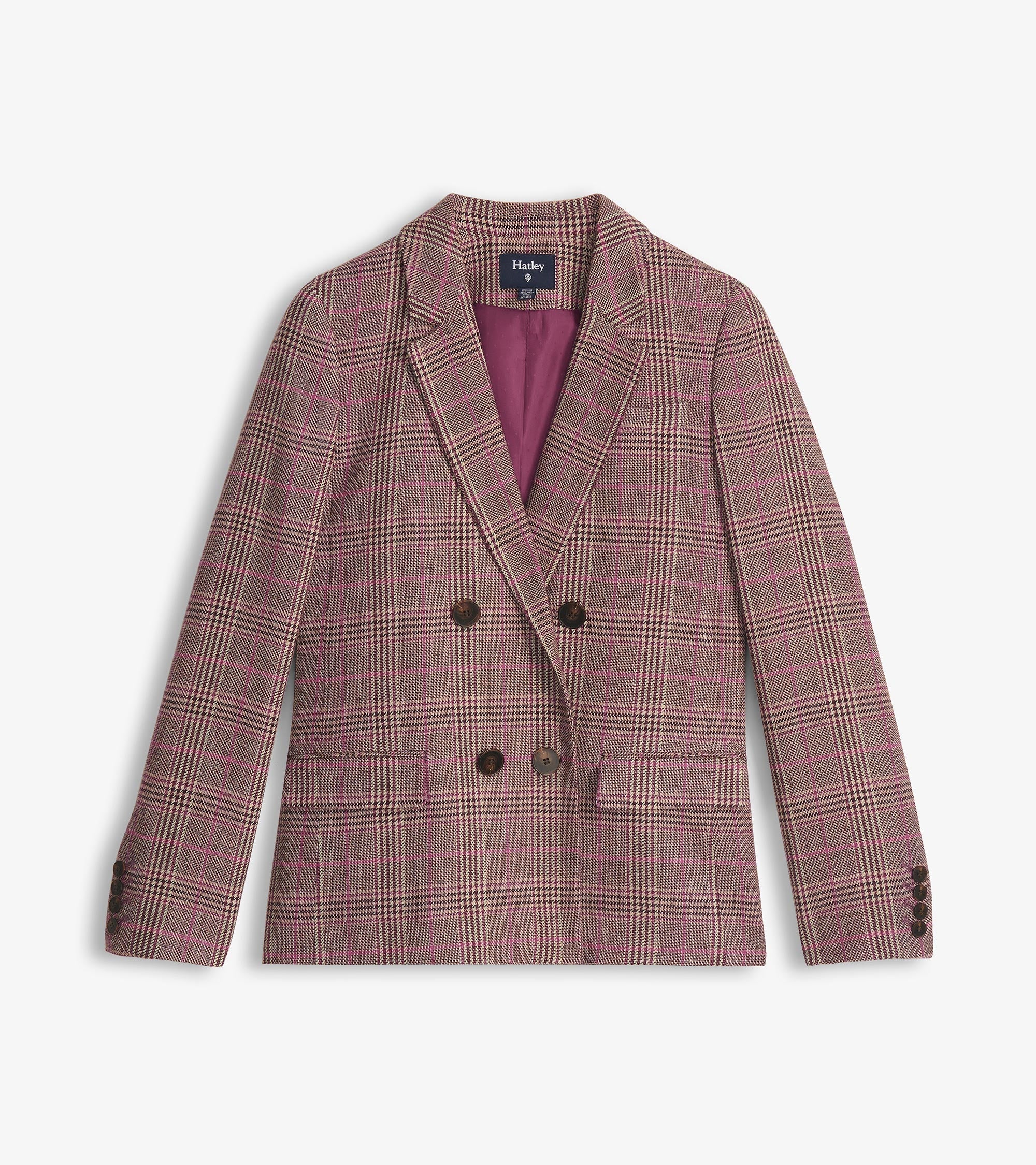 Tori Semi-Fitted Blazer - Taupe Check - Image 2