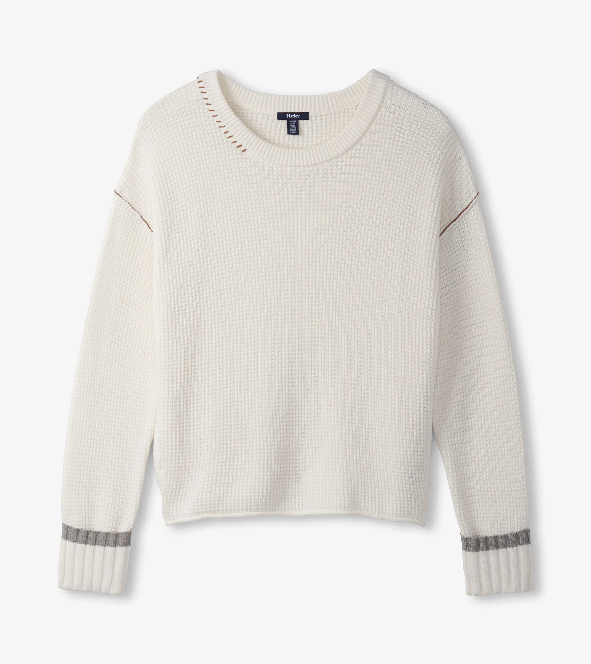 Waffle Knit Sweater - Cream - Image 2