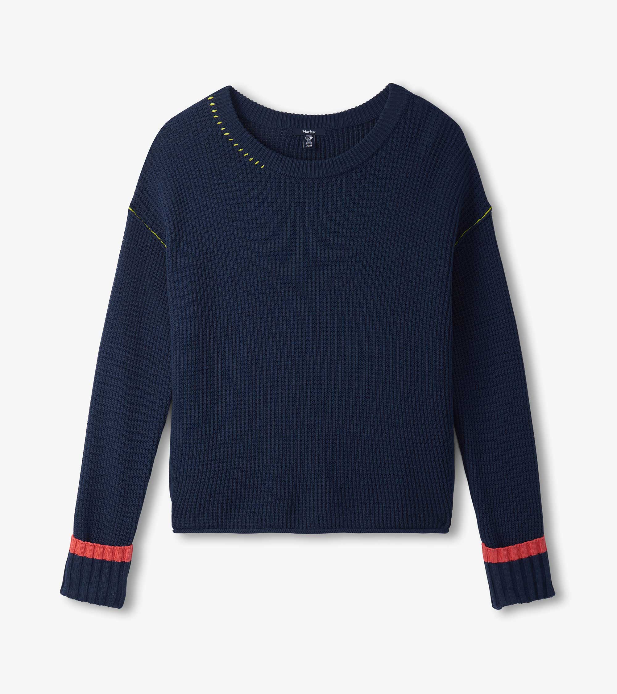 Waffle Knit Sweater - Navy - Image 2