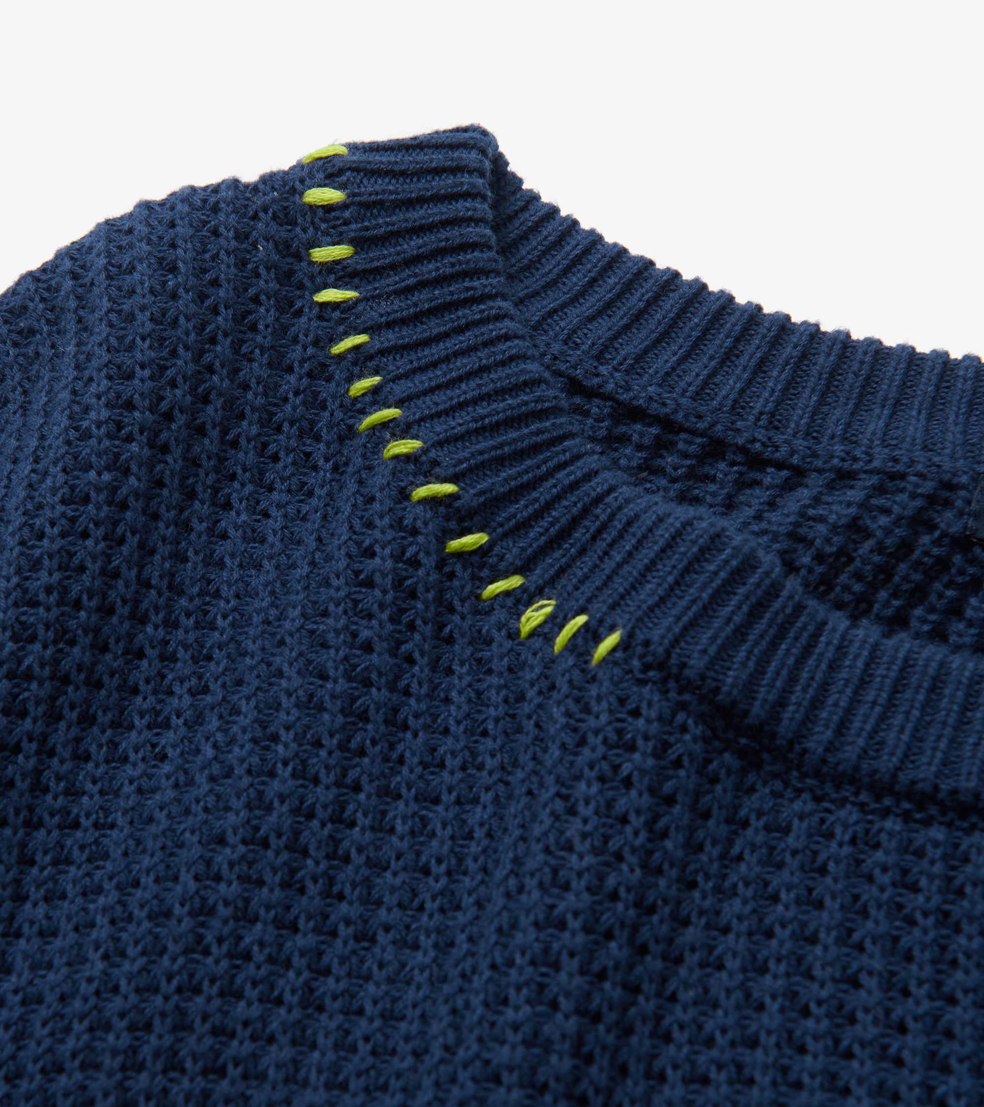 Waffle Knit Sweater - Navy - Image 7