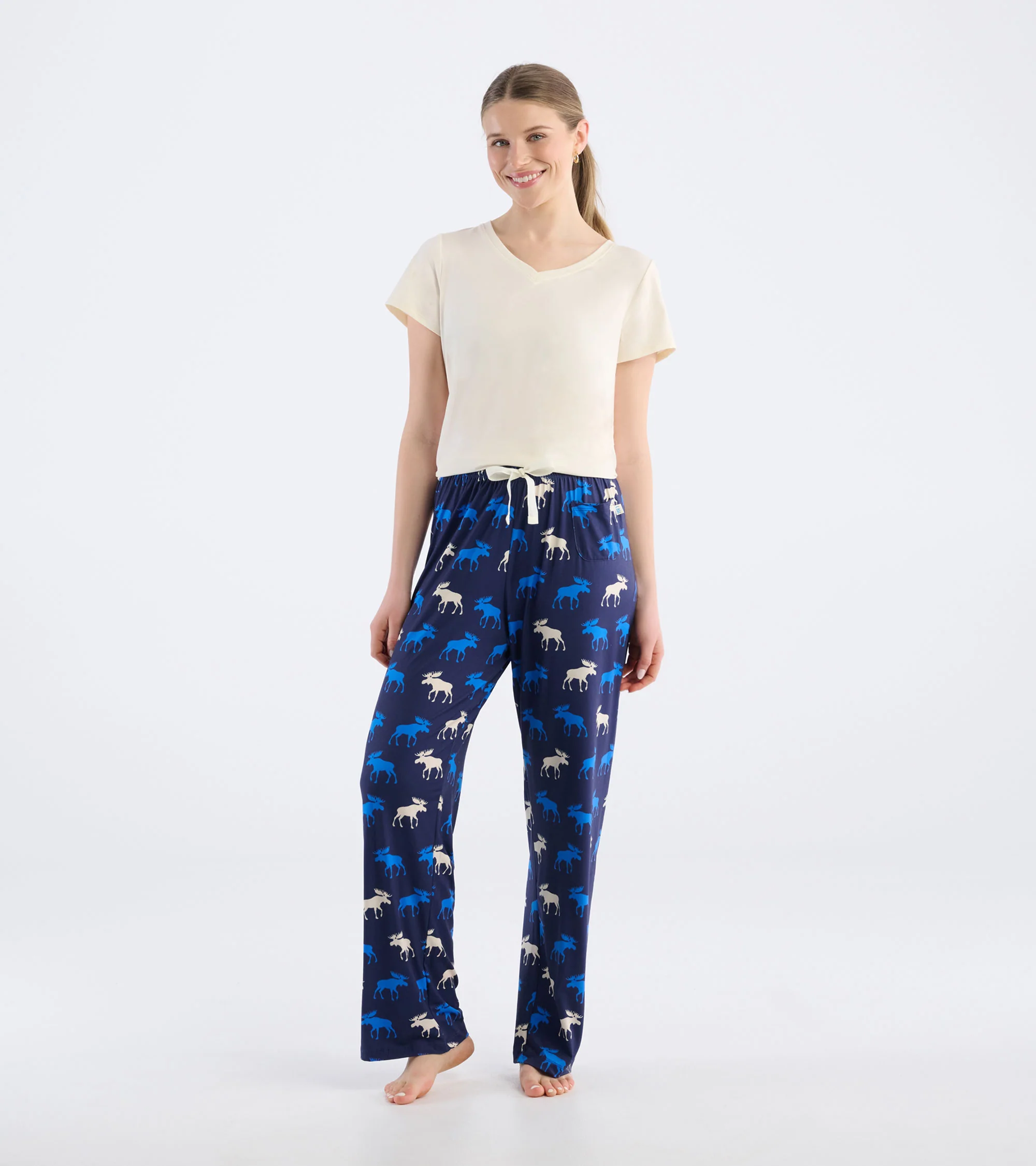 Women's Blue Moose Polyknit Pajama Pants - Image 3