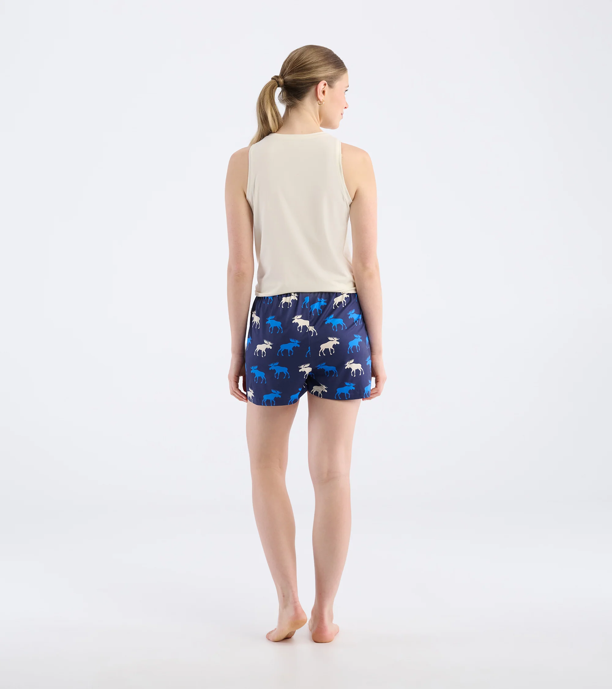 Women's Blue Moose Polyknit Pajama Shorts - Image 4