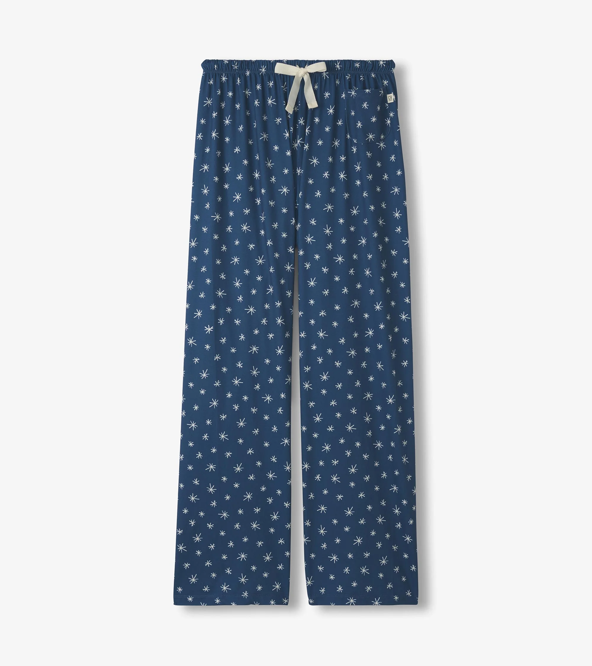 Women's Blue Snowflakes Polyknit Pajamas Pants - Image 5